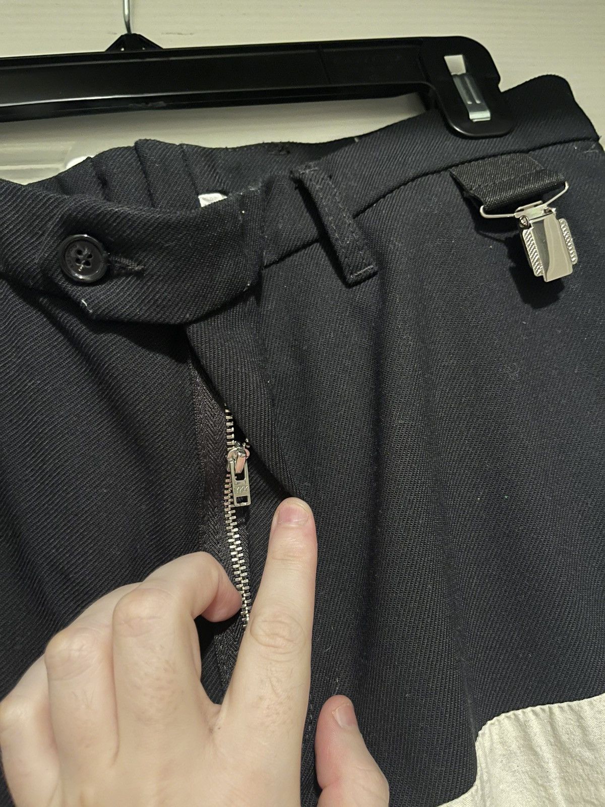 Raf Simons Modello Straight Fit Pants Horizontal Cut Black & Ecru Size US 32 / EU 48 - 3 Thumbnail