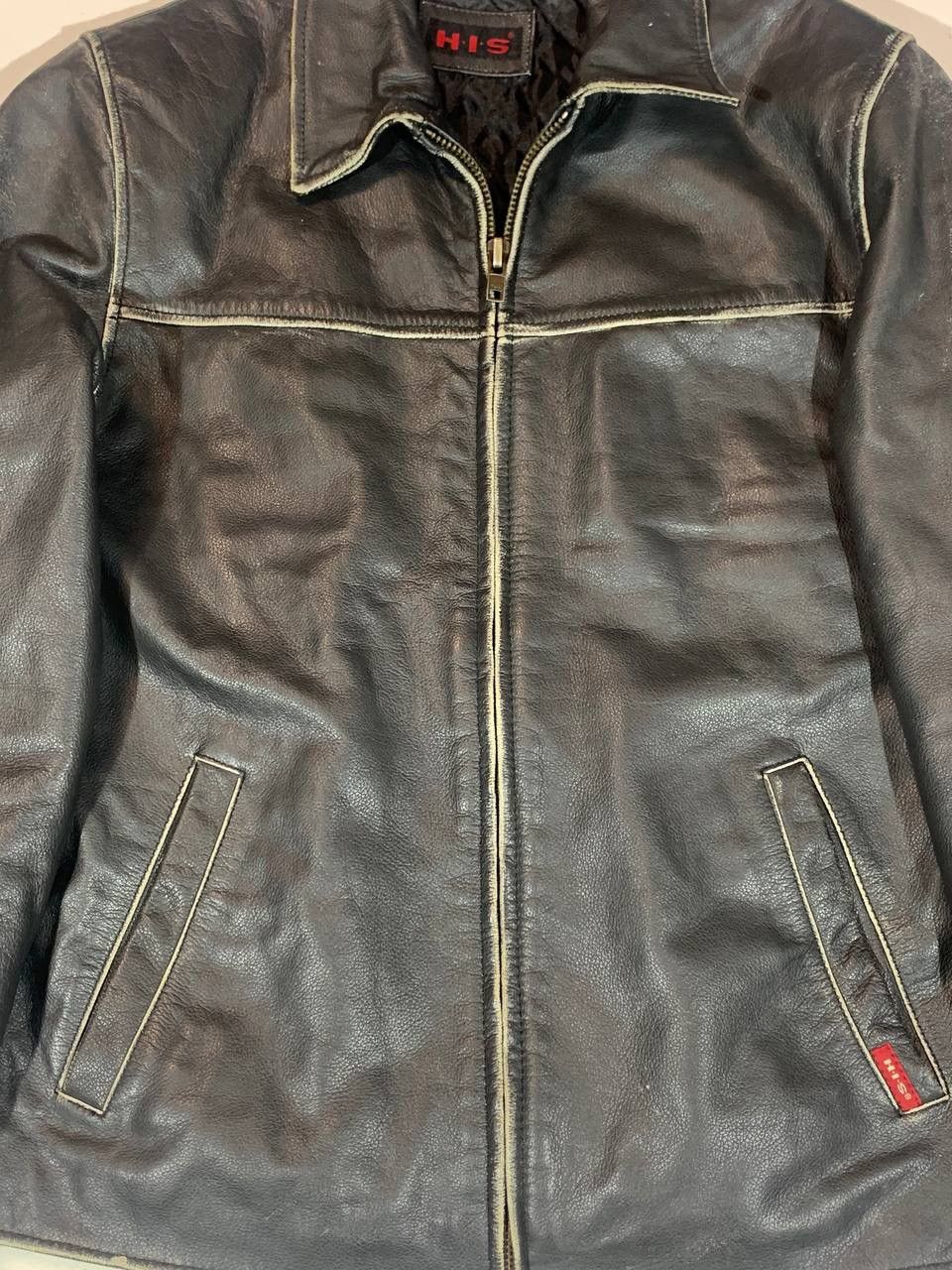 Other HIS Moto Racing Leather Jacket Vintage Size US M / EU 48-50 / 2 - 5 Thumbnail