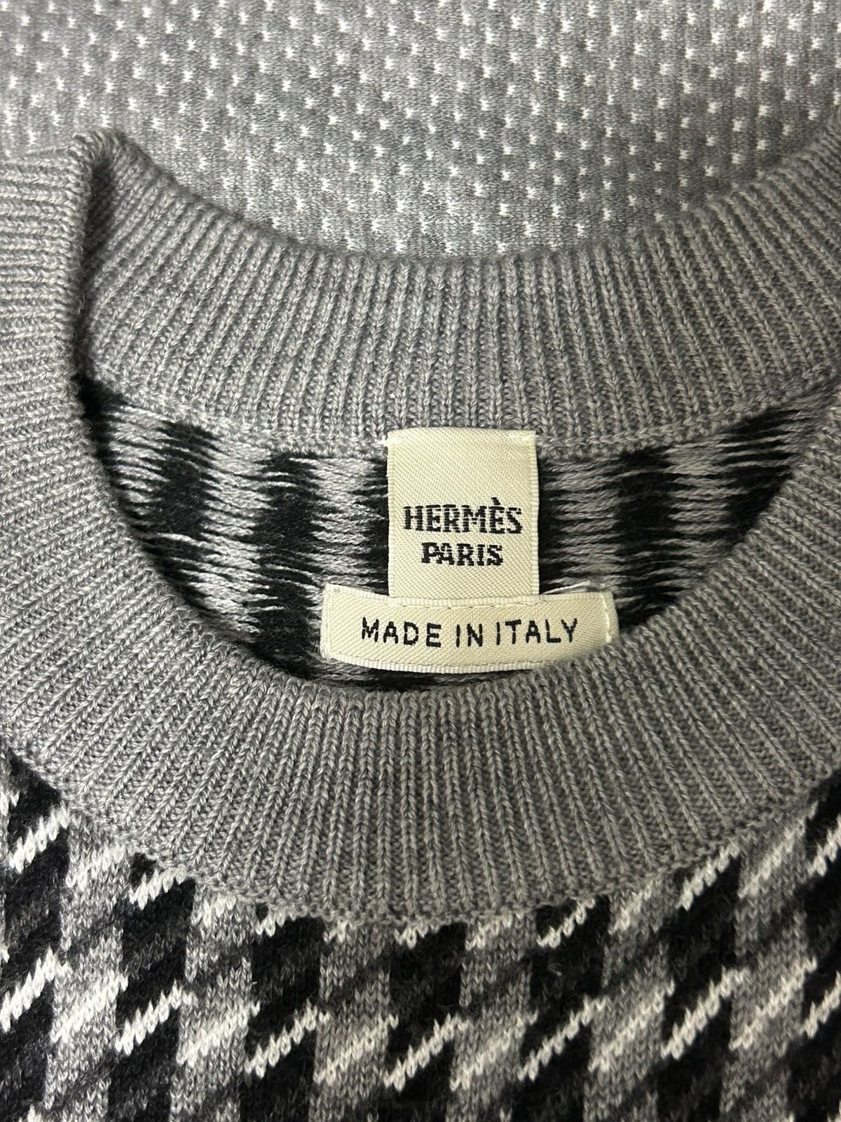 Hermes Hermès dress 100% cashmere with cowl houndstooth Size M / US 6-8 / IT 42-44 - 1 Thumbnail
