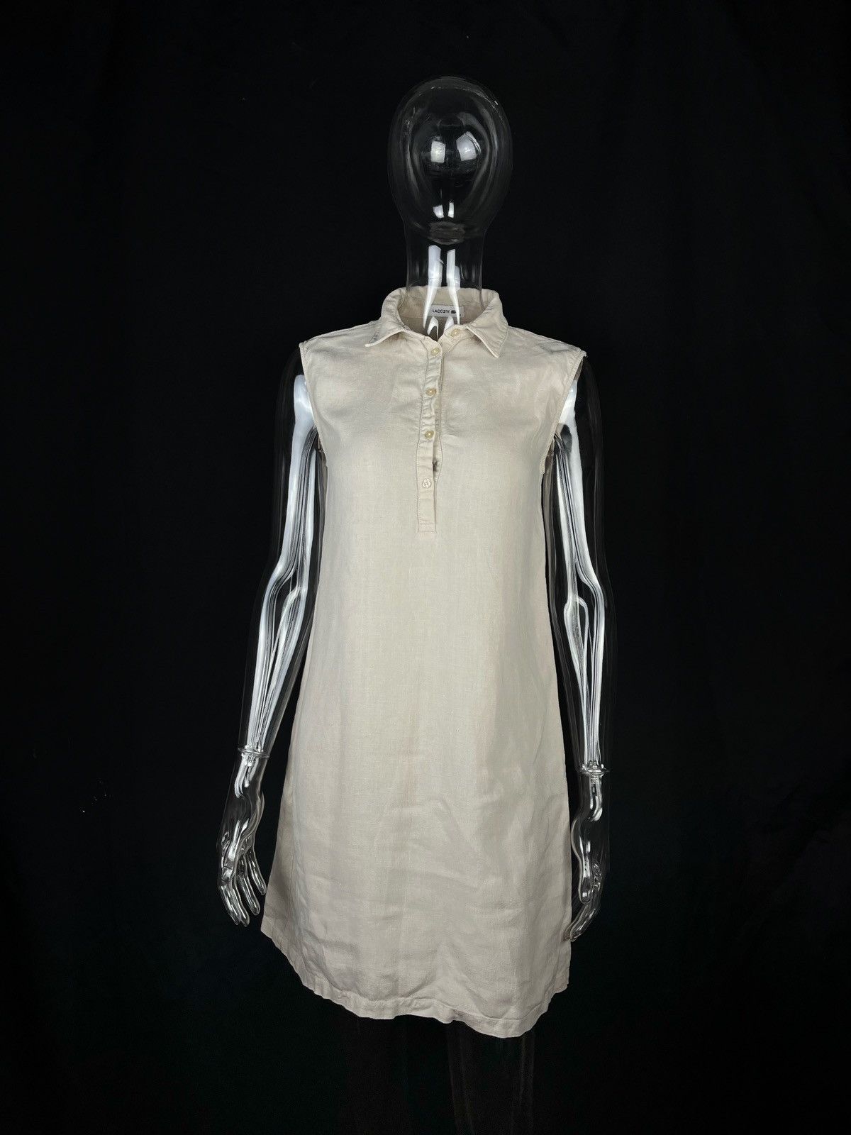 Lacoste 🐊LACOSTE midi dress 100% lin leinen basic style Size XS / US 0-2 / IT 36-38 - 1 Thumbnail