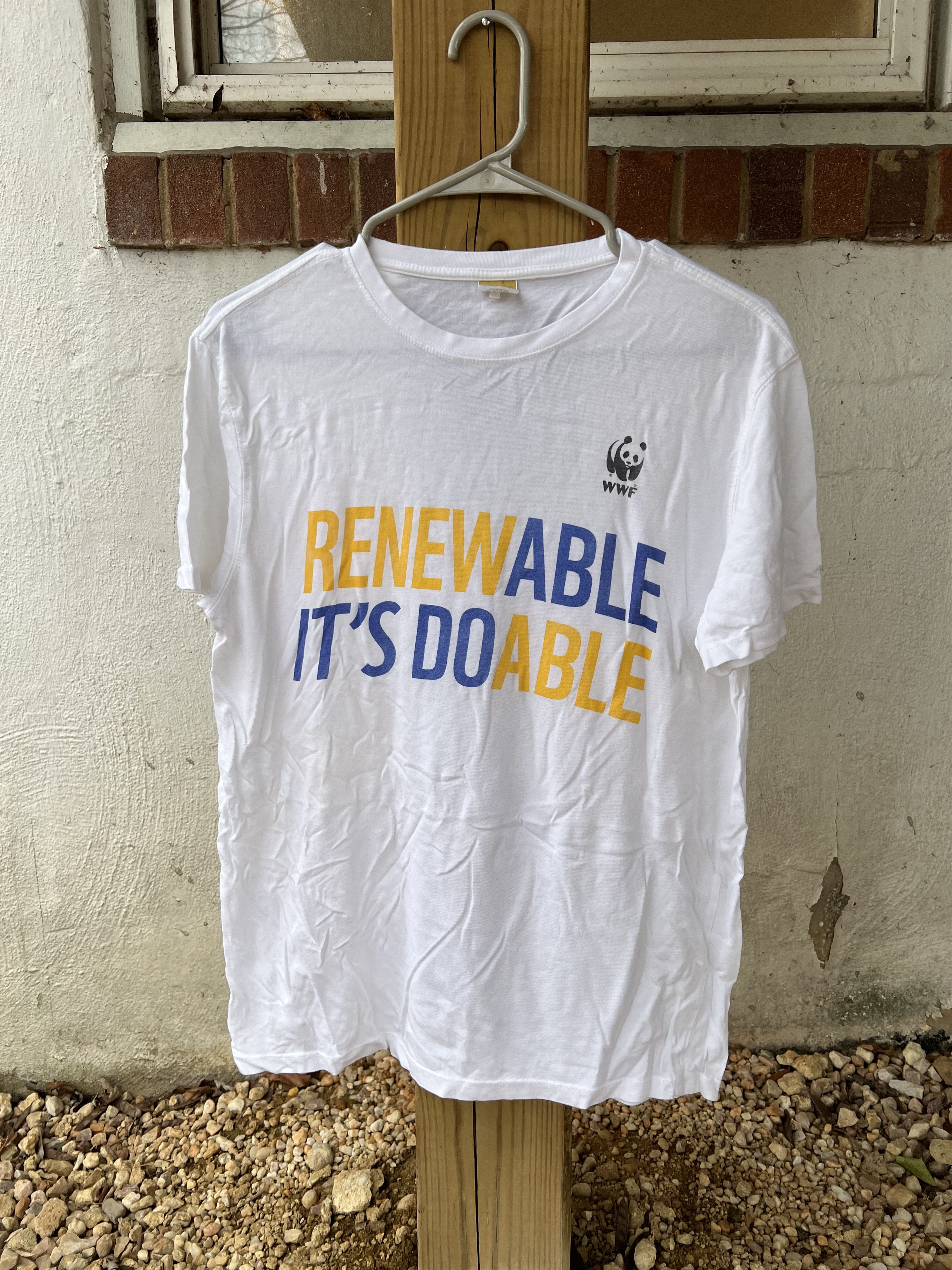 Vintage World Wildlife Fund Tee (Fits Small) Renewable is Doable Size US M / EU 48-50 / 2 - 1 Thumbnail