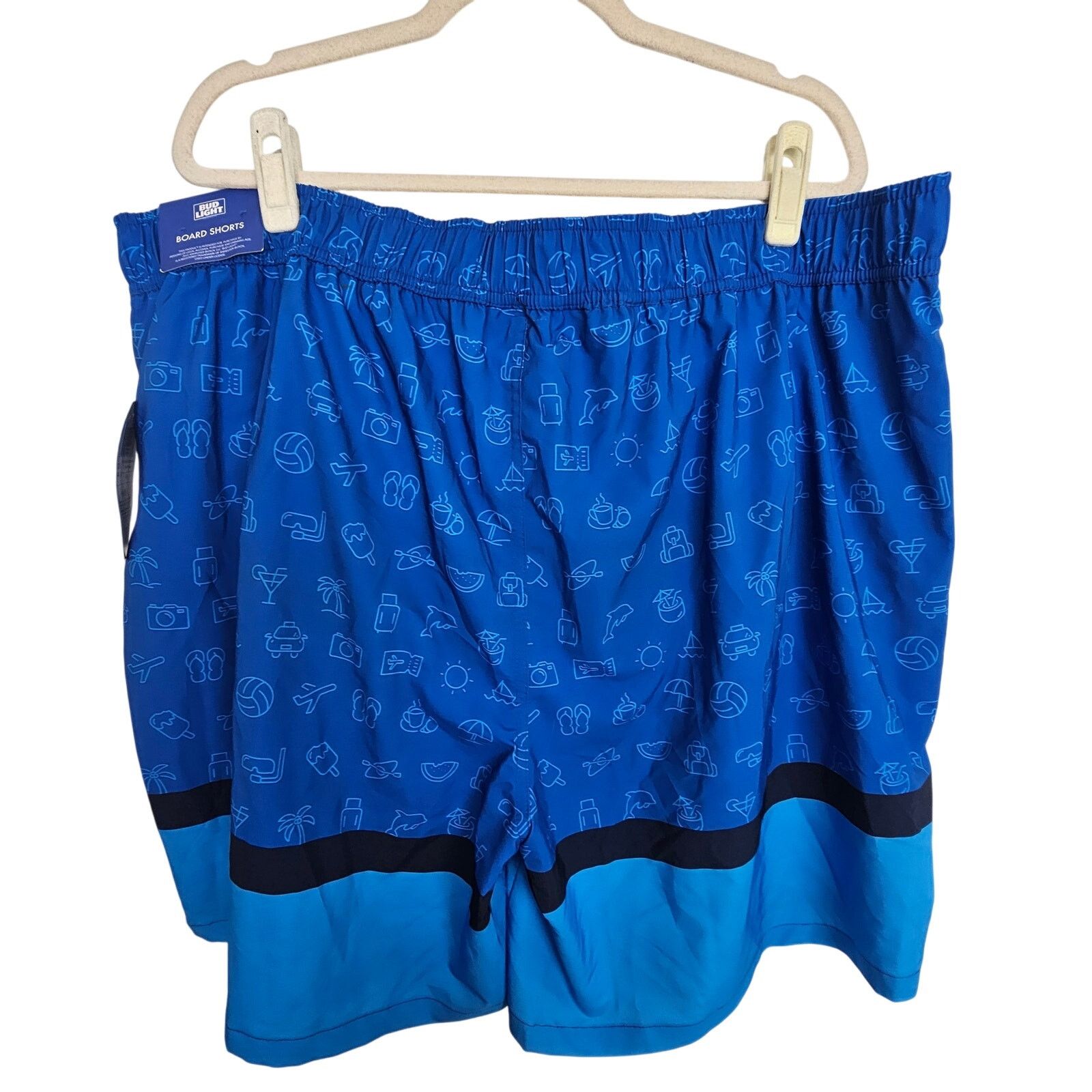 Budweiser NEW Bud Light Swim Trunks Blue Swim Shorts 2XL Size US 43 - 5 Thumbnail