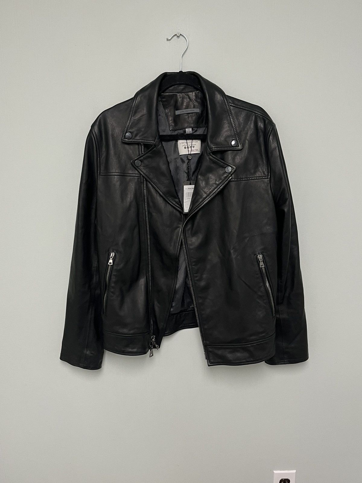 John Varvatos Biker Leather Jacket. EU 48 Size US M / EU 48-50 / 2 - 2 Thumbnail