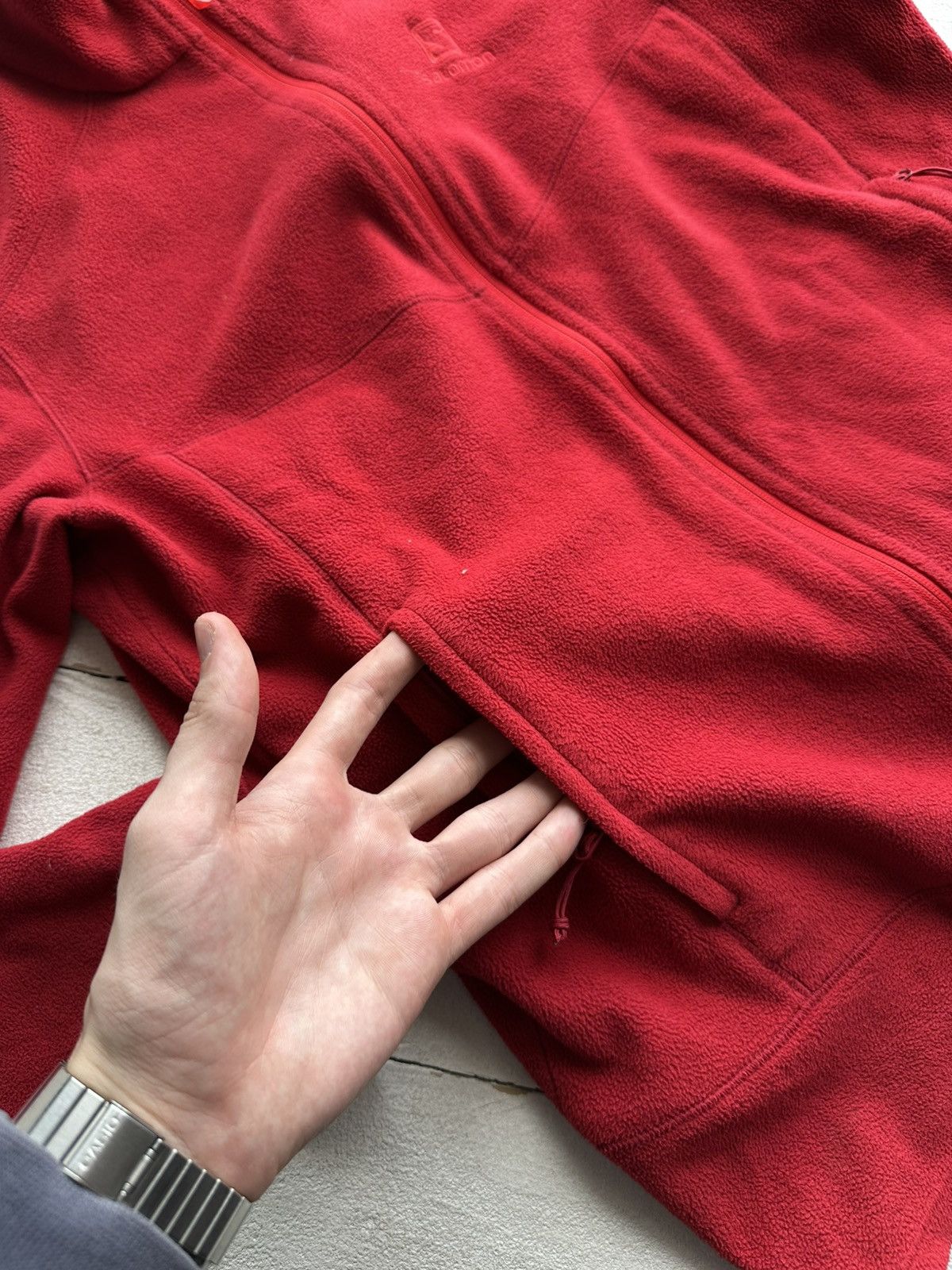 Salomon 🚨Y2K Salomon outdoor Pocker fleece Hoodie vintage big logo Size US M / EU 48-50 / 2 - 7 Thumbnail