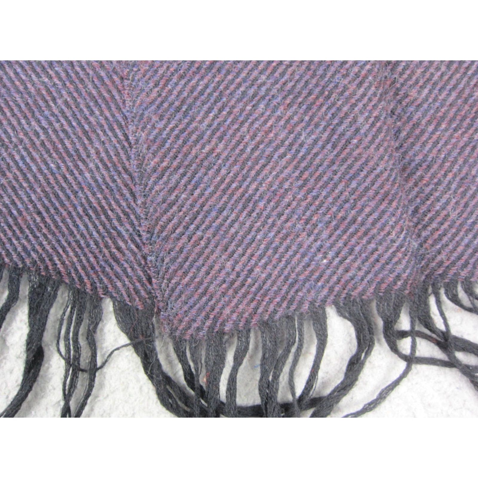 Vintage VINTAGE Peter Barton Scarf Purple 100% Virgin Wool Fringe Made in USA 60s 70s Men Wool Knit Neck Warmer Rectangle Scarf 90s Fringe Purple Mens Size ONE SIZE - 3 Thumbnail