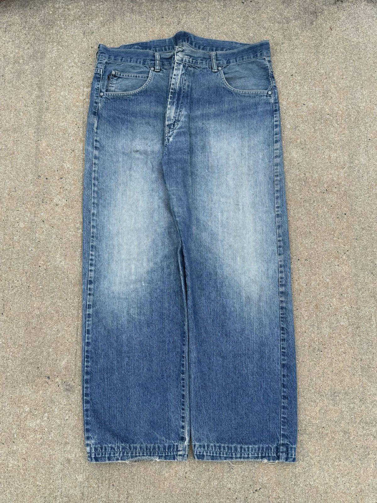 Vintage 90’s Trussardi Distressed Faded Blue Baggy Jeans