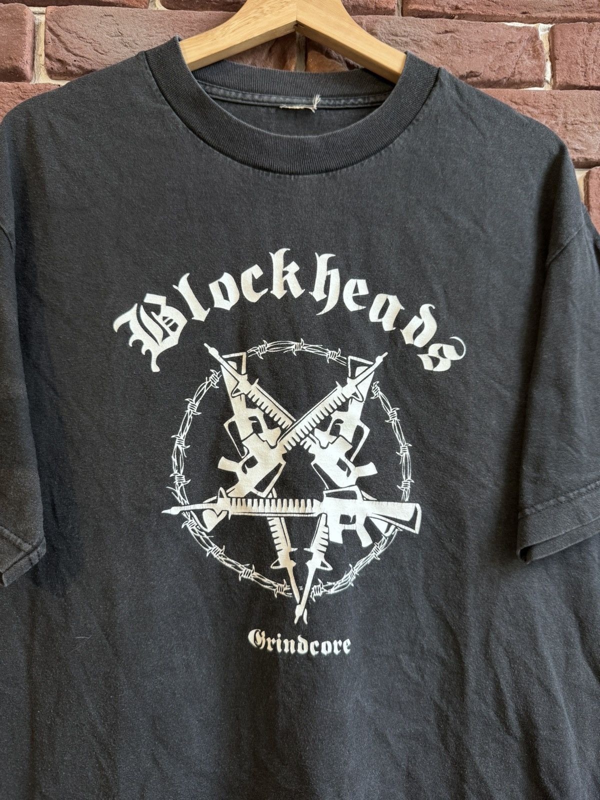 Band Tees VINTAGE 90s FADED Blockheads Grindcore Band Tee XL Grail Size US L / EU 52-54 / 3 - 2 Thumbnail