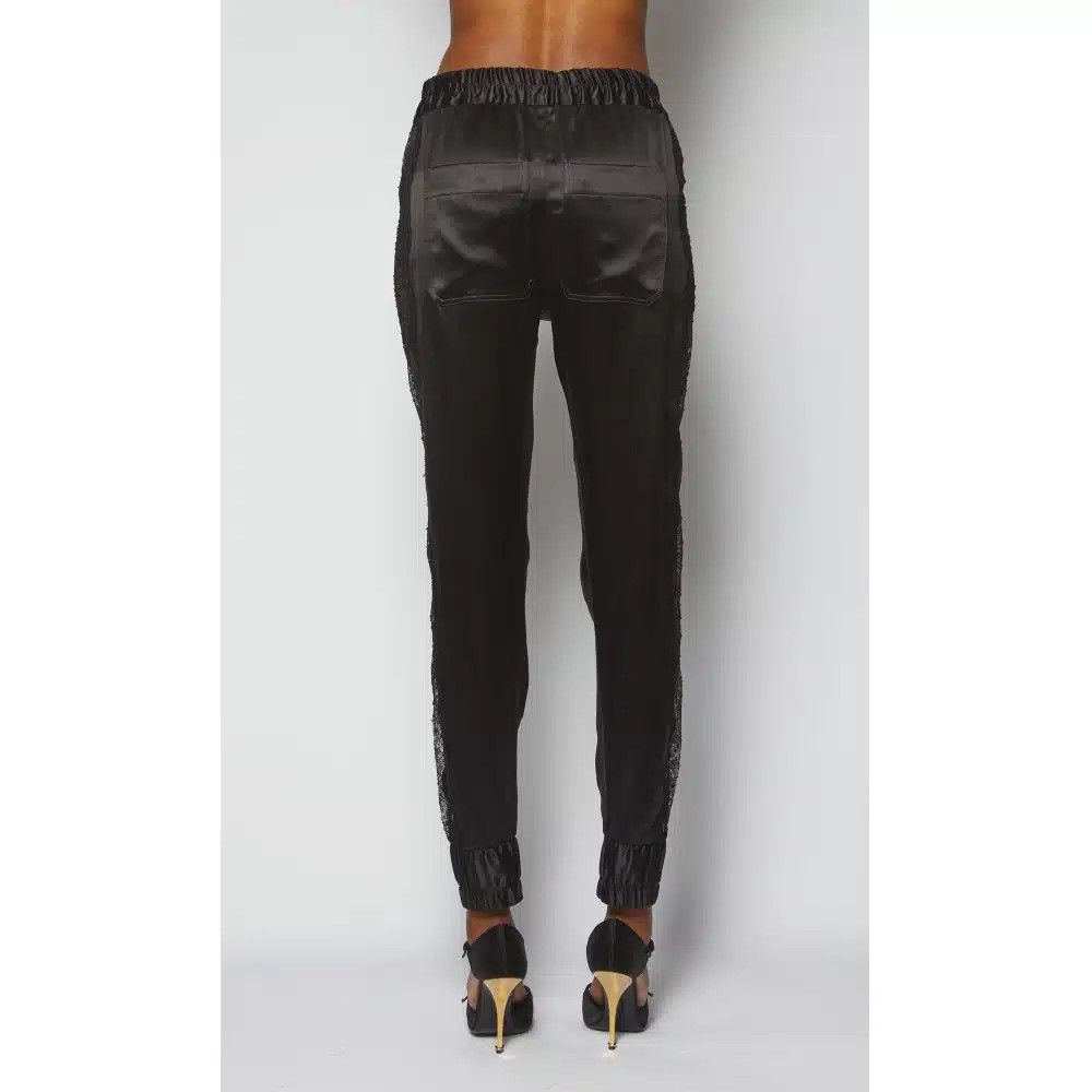Tom Ford o1loc1c0525 PAW230 Silk & Lace Jogger Pant in Black Size 26" / US 2 / IT 38 - 2 Thumbnail