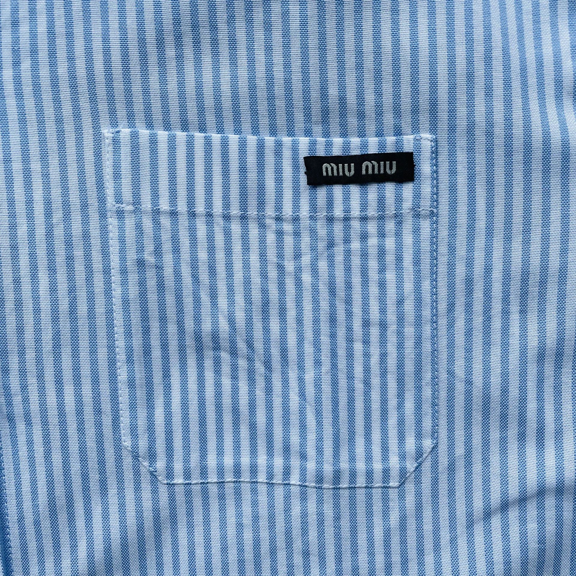 Miu Miu MIU MIU women's blue striped short-sleeve dress 36 Size XS / US 0-2 / IT 36-38 - 3 Thumbnail