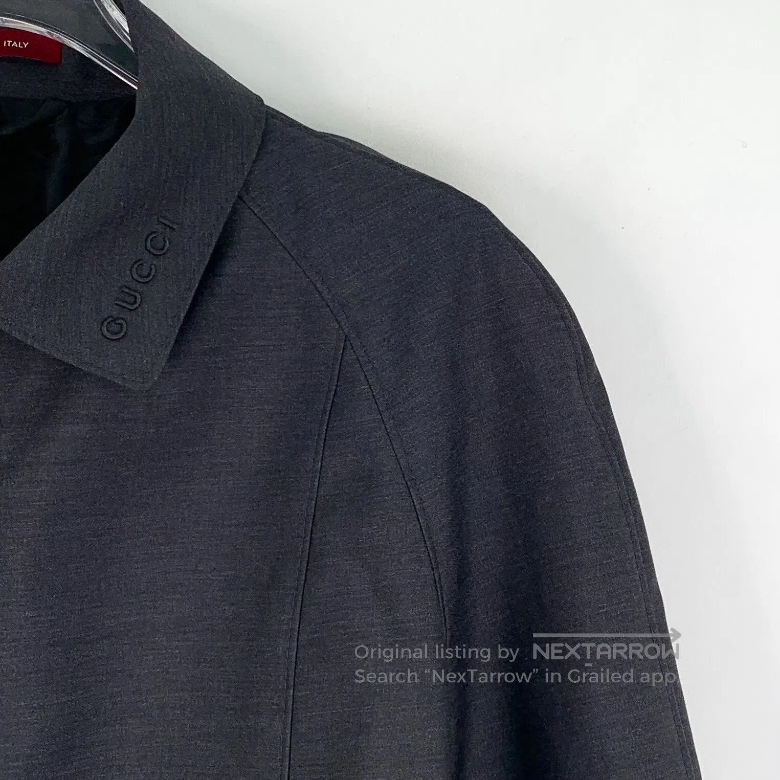 Gucci Guicci Deep gray logo embroidery wool lapel zip-up long-sl Size S / US 4 / IT 40 - 3 Thumbnail