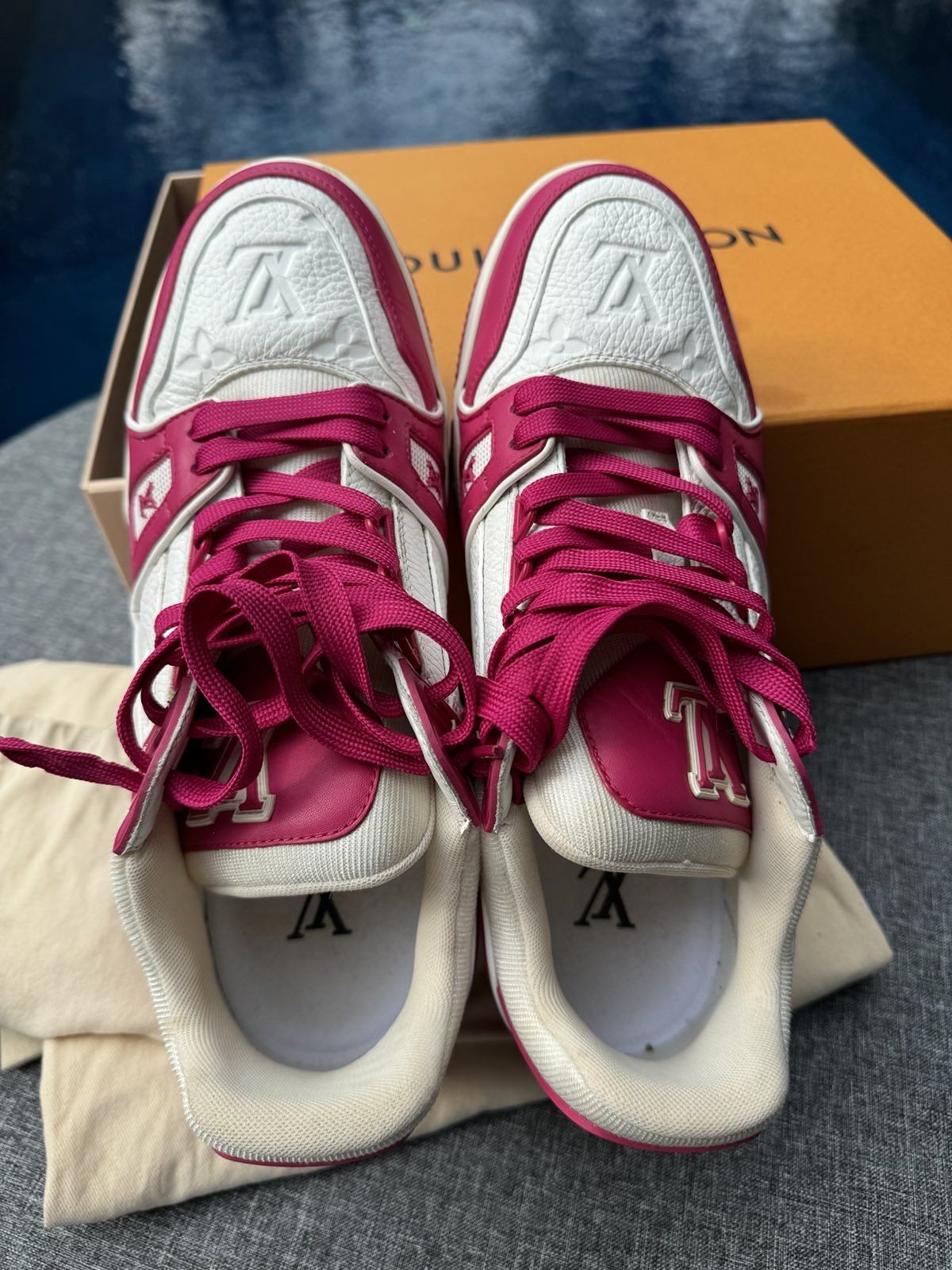 Louis Vuitton Louis Vuitton Trainer Low White Fuchsia Size US 7.5 / EU 40-41 - 9 Thumbnail