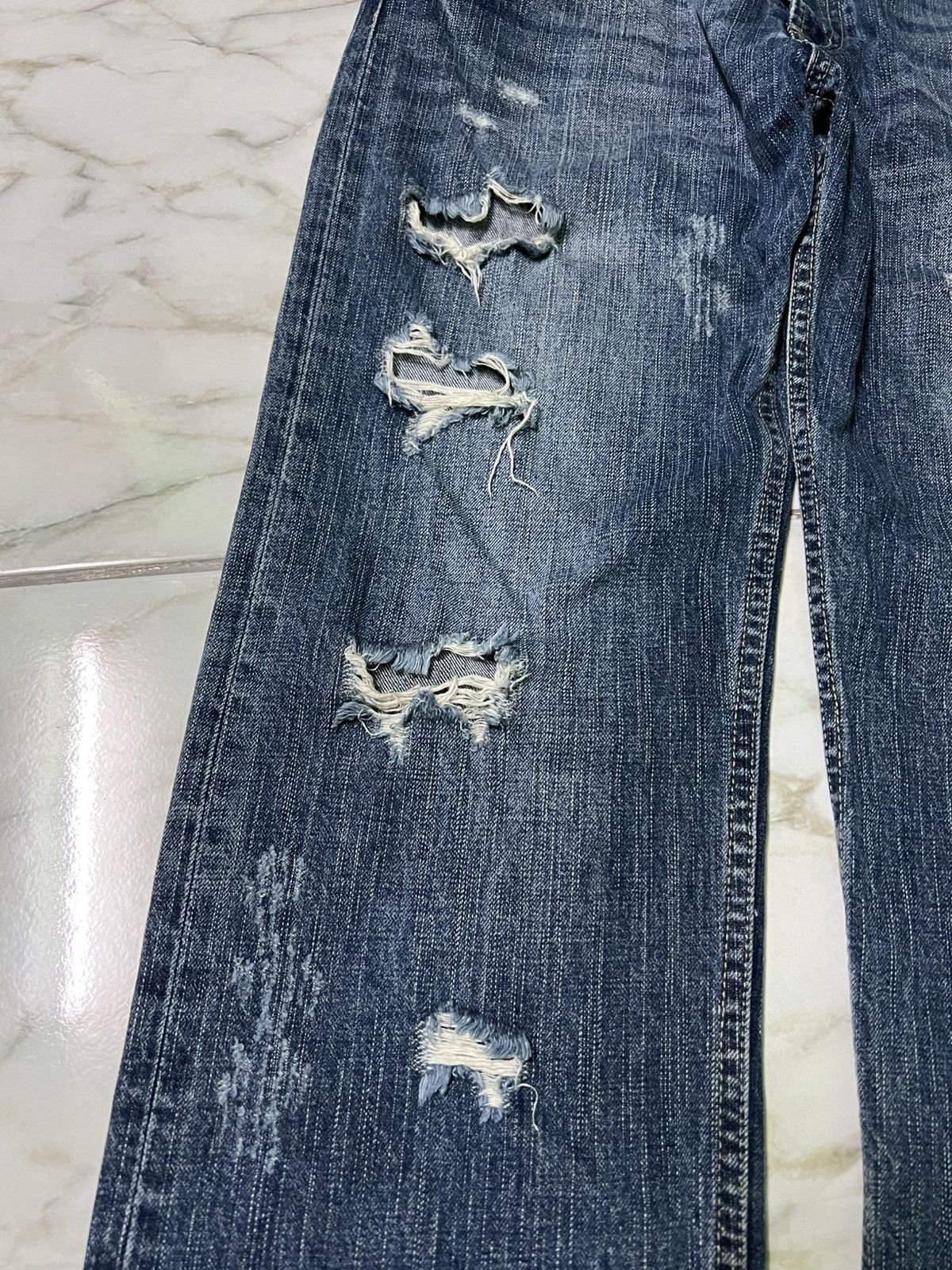 Beauty Beast × If Six Was Nine × Japanese Brand 💥Insane 90’s Style Japanese Sorridere Distress Washed Jean Size US 33 - 5 Thumbnail