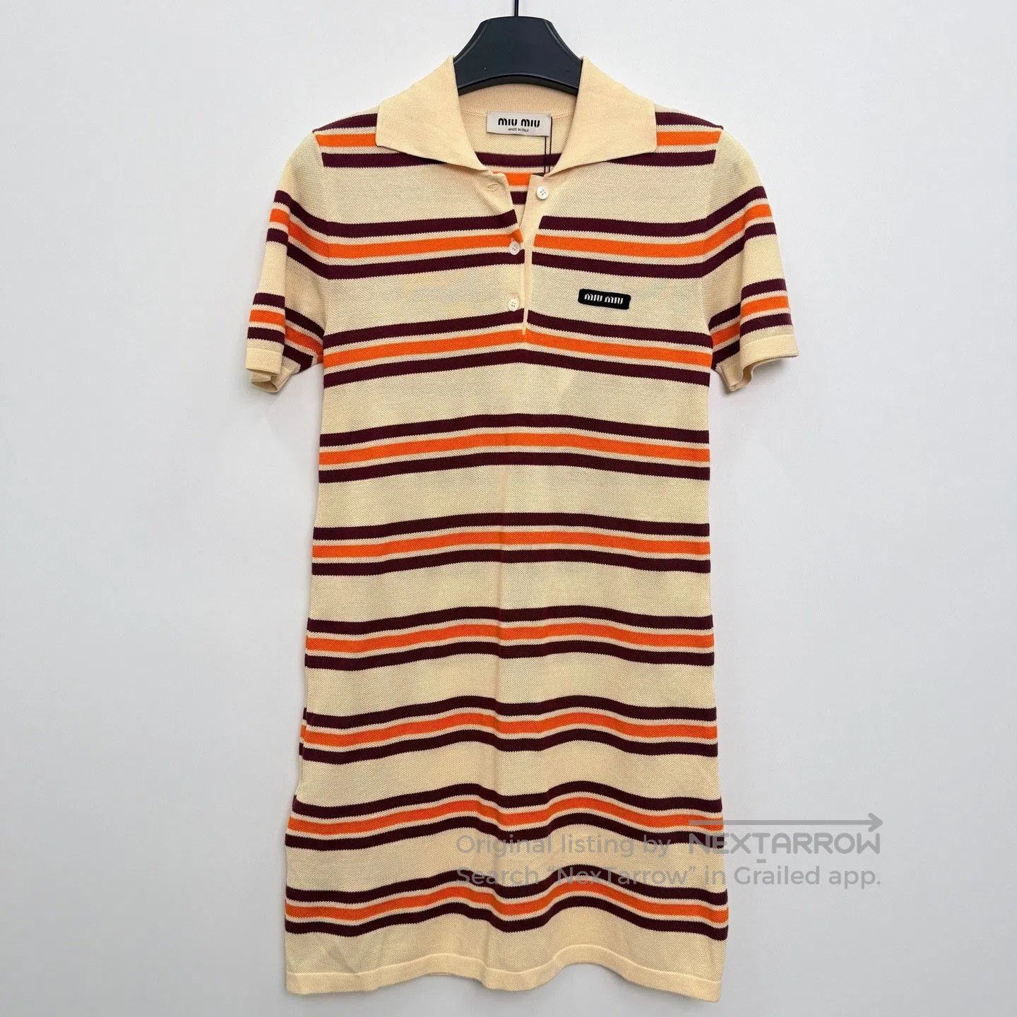Miu Miu Miu Miu Striped Knit Polo Collar Dress. Size S / US 4 / IT 40 - 1 Thumbnail