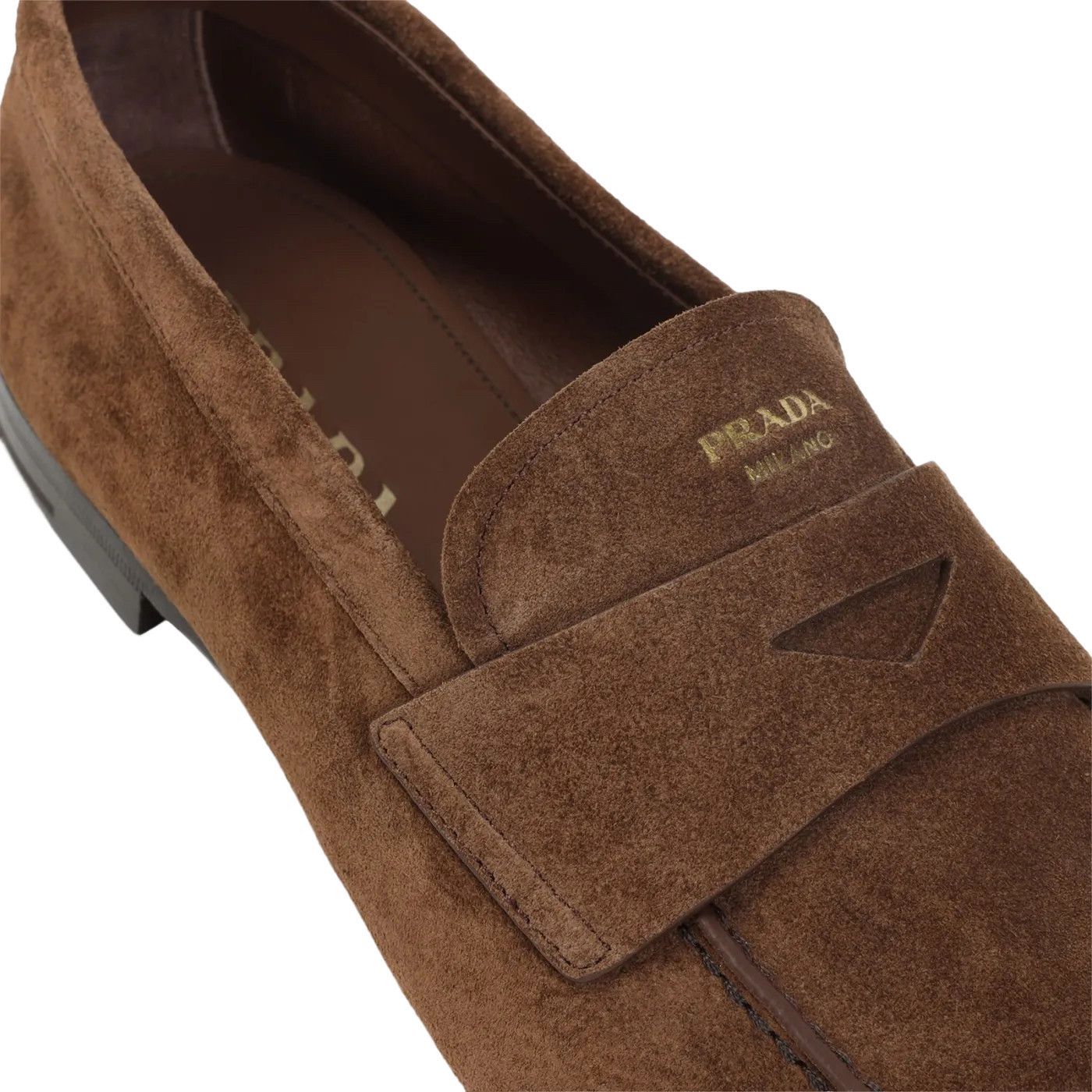 Prada PRADA Cacao Brown Suede Loafers New & Authentic (Men's size: Size US 9.5 / EU 42-43 - 4 Thumbnail