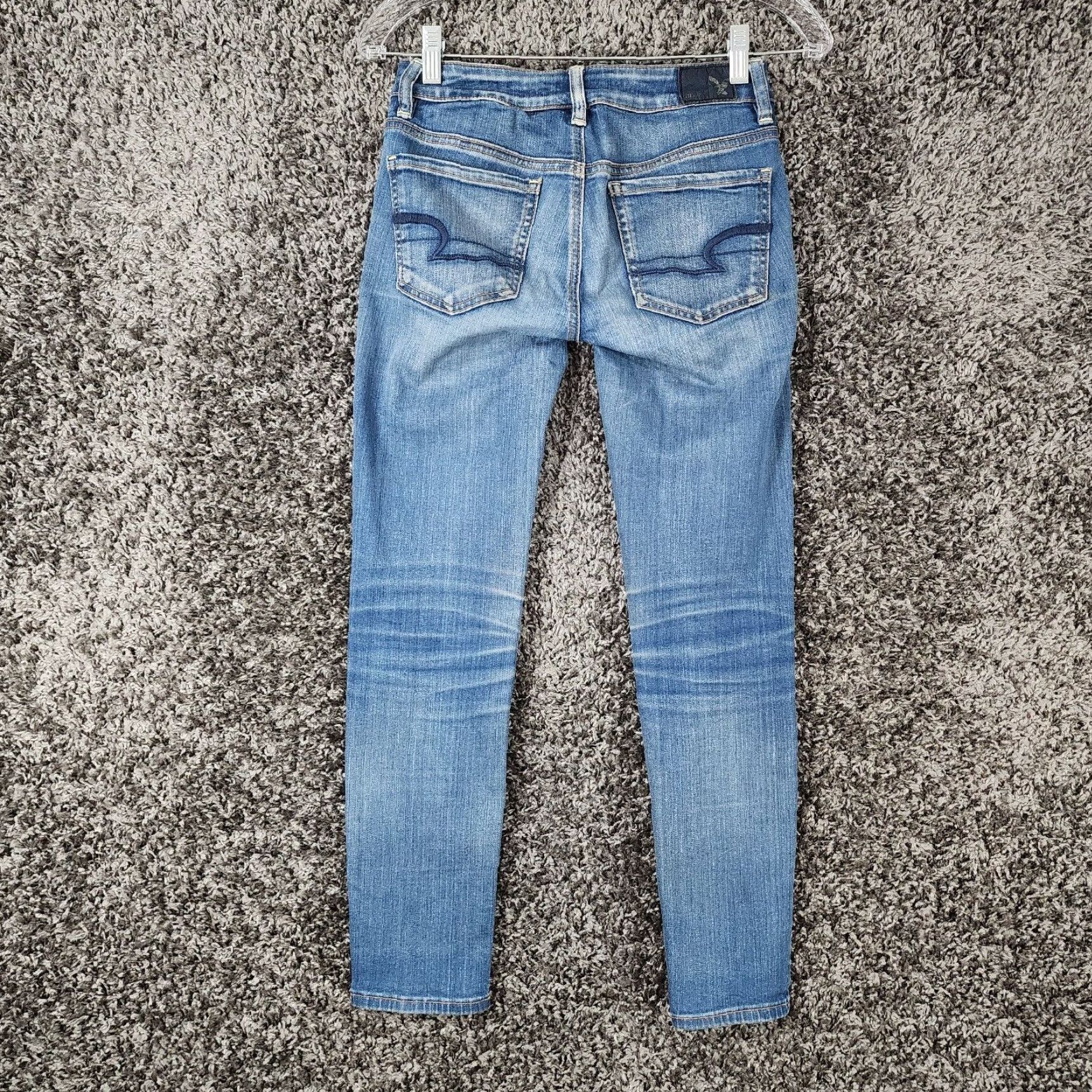 American Eagle Outfitters VINTAGE American Eagle Womens Jeans Ankle Size 00 Blue Super Stretch Jeggings Size 24" / US 00 / IT 34 - 6 Thumbnail