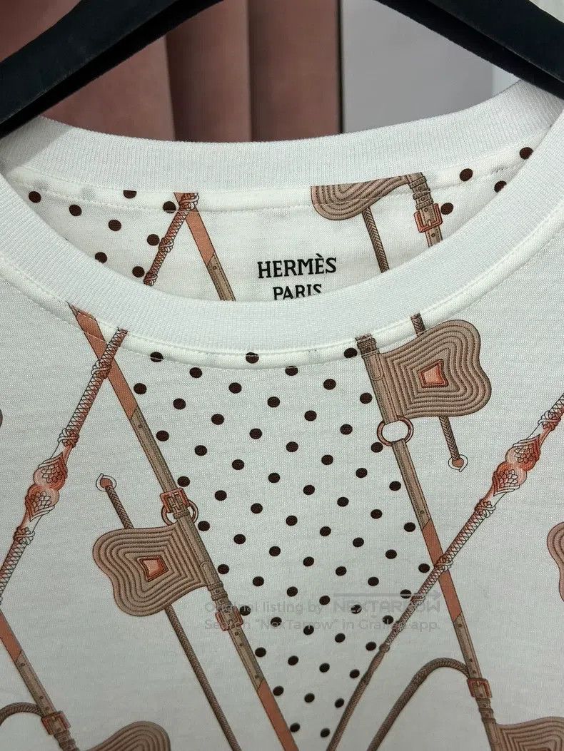 Hermes Hermes Printed Polka Dot Short Sleeve T-Shirt Size XS / US 0-2 / IT 36-38 - 2 Thumbnail