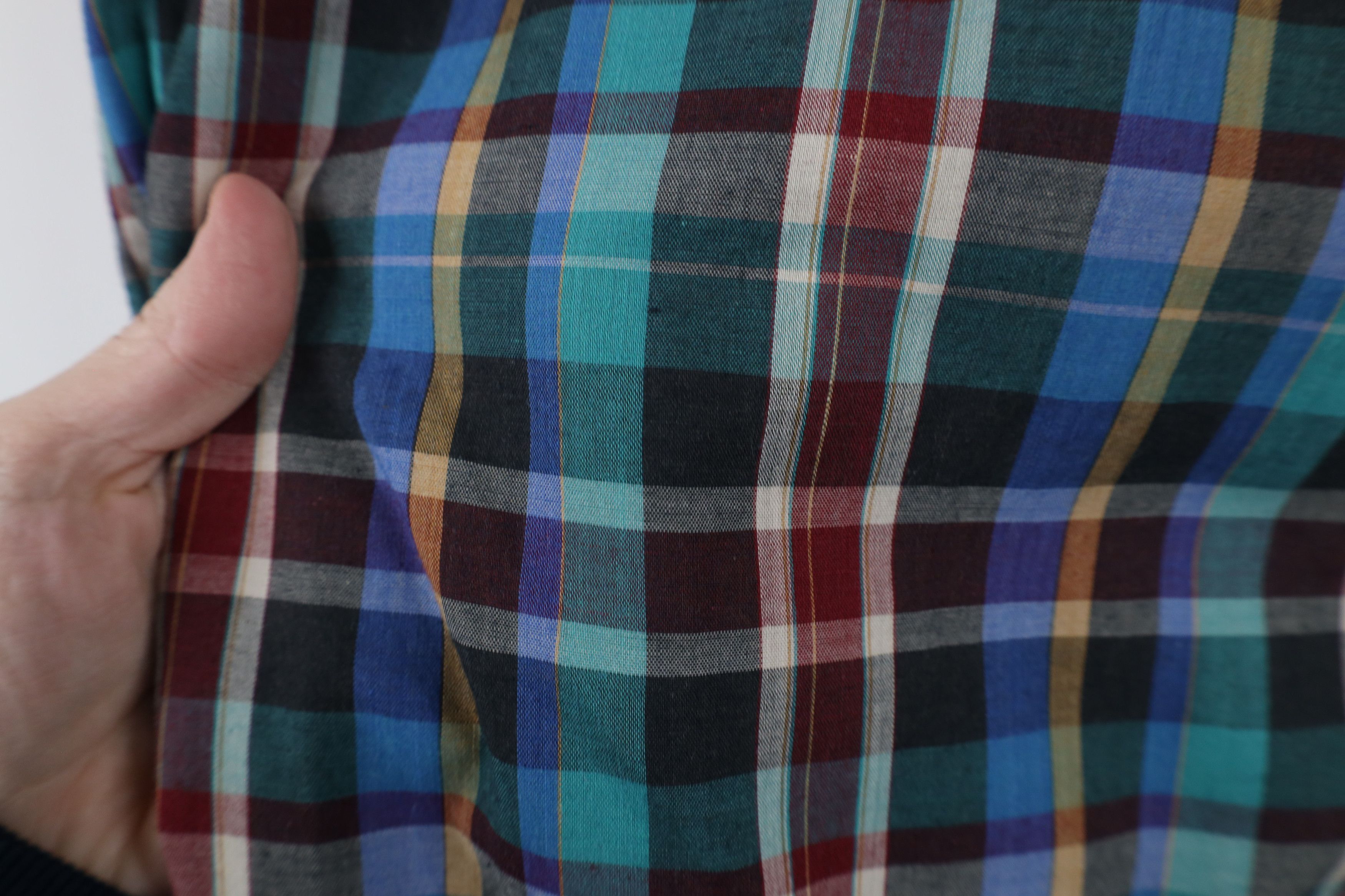 Vintage Vintage 90s Streetwear Faded Rainbow Plaid Button Down Shirt Size US L / EU 52-54 / 3 - 8 Thumbnail