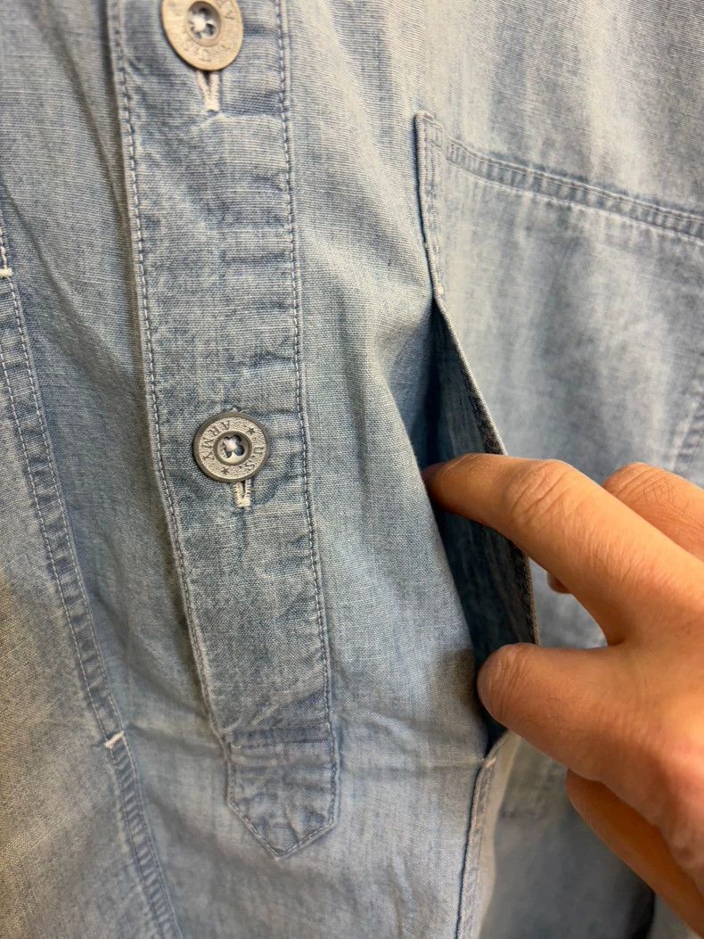 Balenciaga Denim Pullover Shirt with Graphic Design- Size US L / EU 52-54 / 3 - 6 Thumbnail