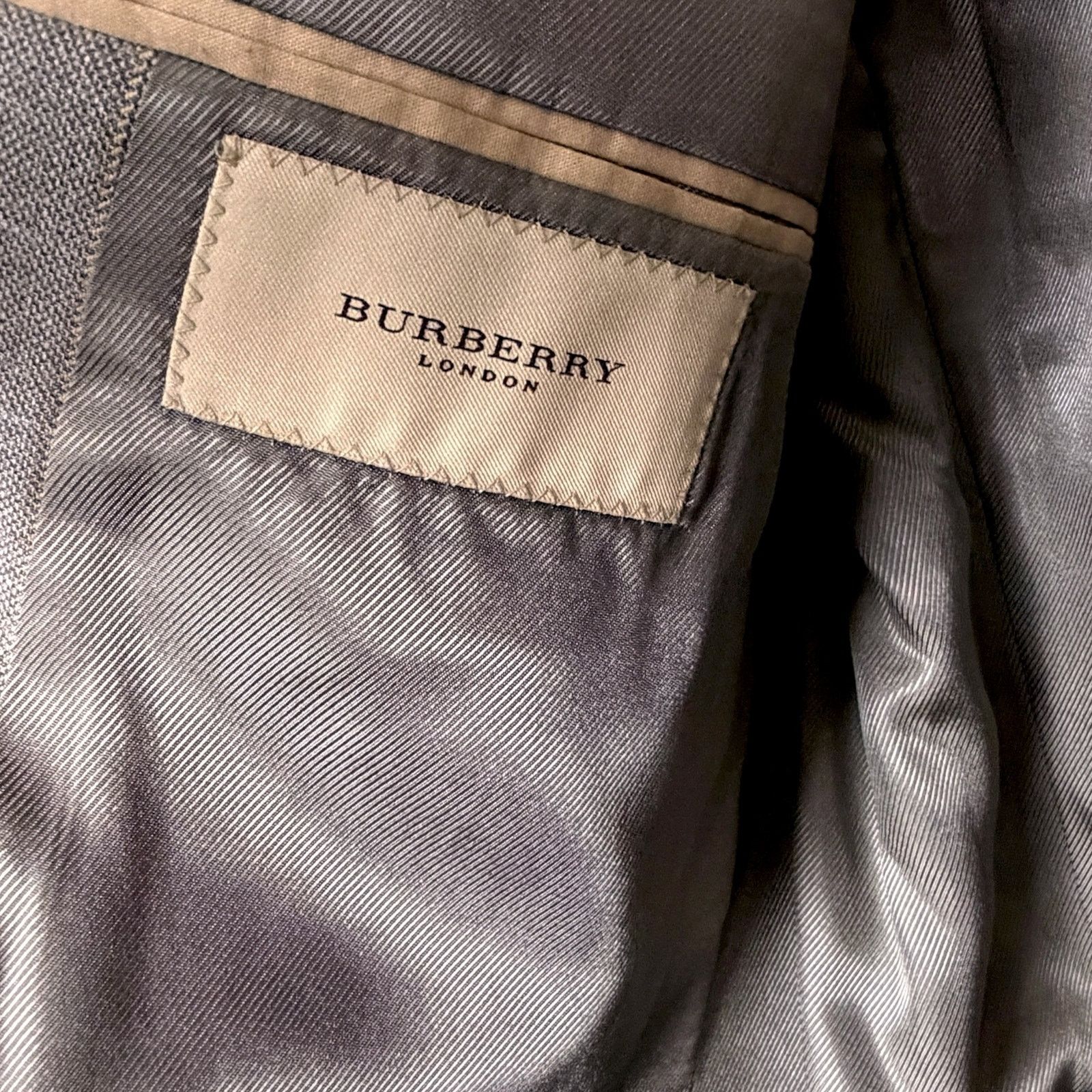 Burberry Burberry London Gray Blazer Plaid Silk Wool Men 42R Luxury Size 42R - 7 Thumbnail