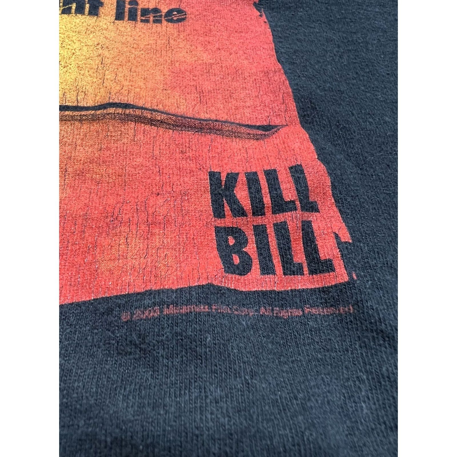 Fruit Of The Loom VINTAGE Kill Bill T Shirt Mens L Black Movie Theme 2003 Y2K Revenge Promo Straight Line Long Length Size US L / EU 52-54 / 3 - 4 Thumbnail