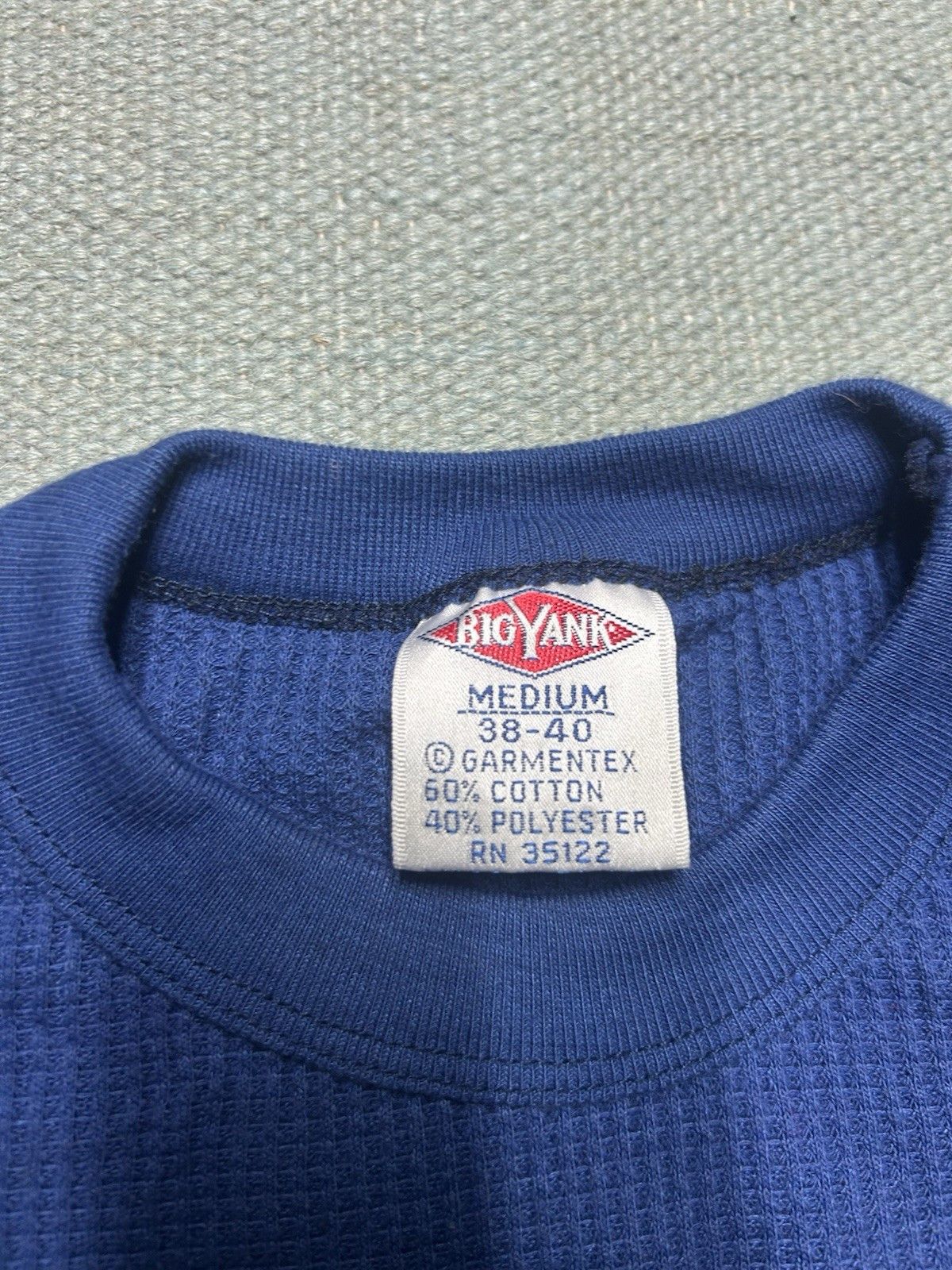 Vintage Vtg waffle knit thermal shirt Big Yank navy blue base medium Size US M / EU 48-50 / 2 - 5 Thumbnail
