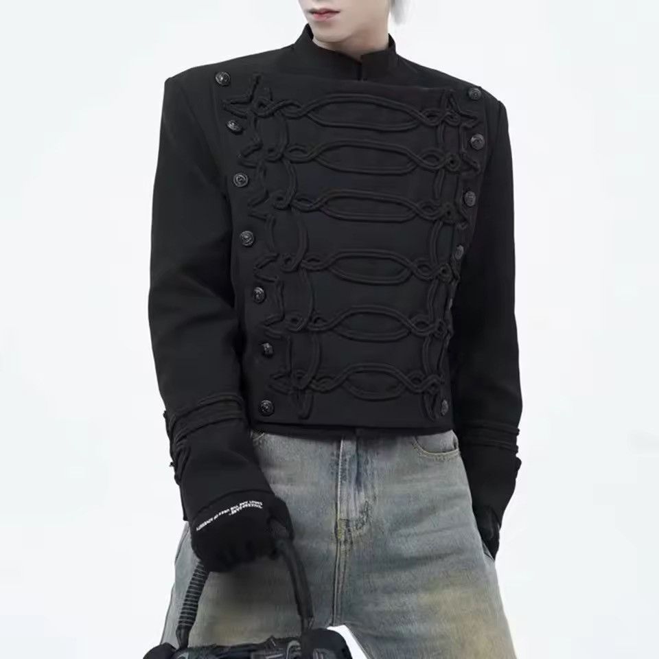 Japanese Brand Black Military-Inspired Jacket | Unique Knot Detail Size US S / EU 44-46 / 1 - 5 Thumbnail