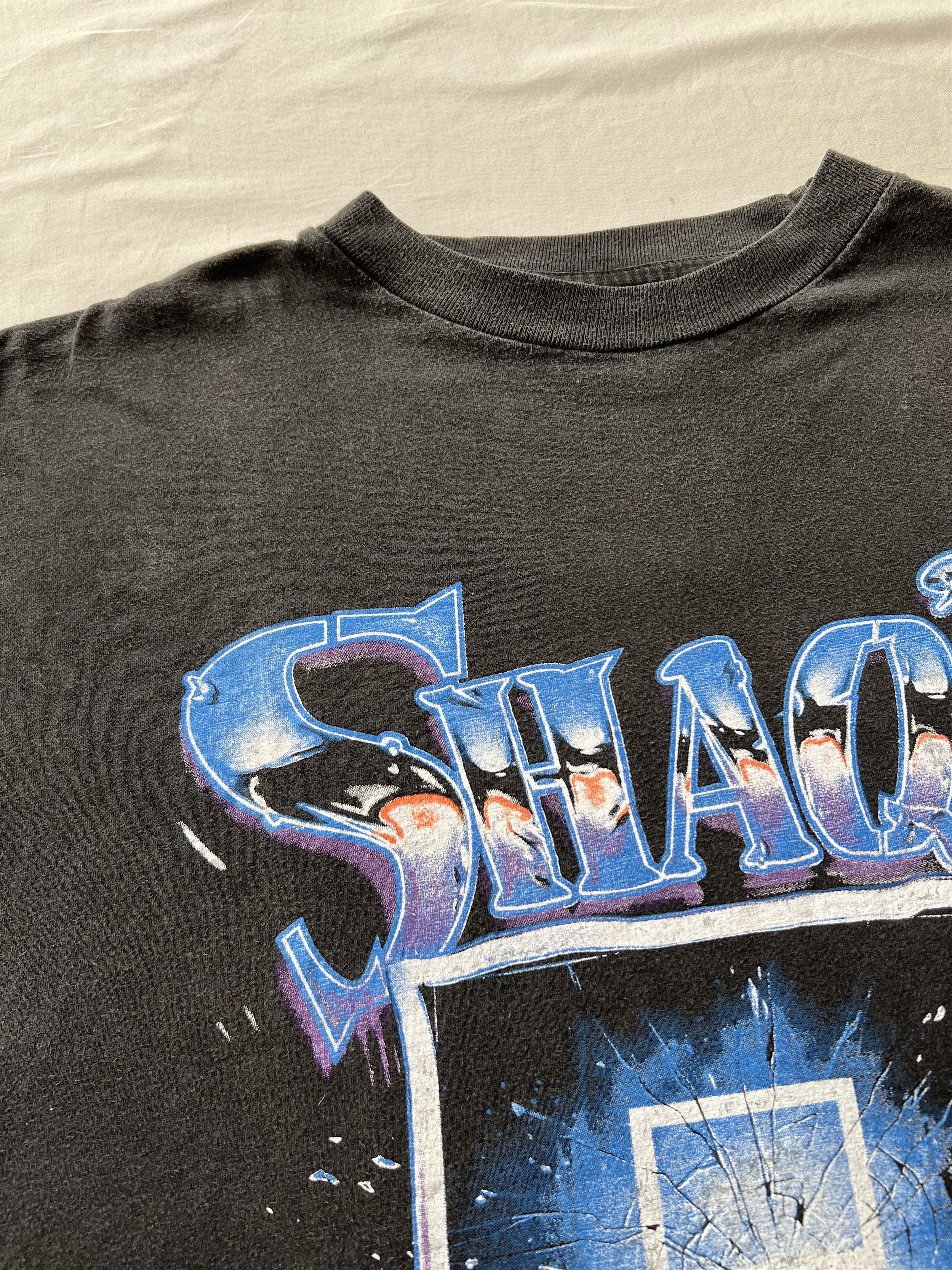 Reebok Vintage 90s Shaquille O'Neal Shaq Reebok NBA Black T-shirt Size US XL / EU 56 / 4 - 8 Thumbnail