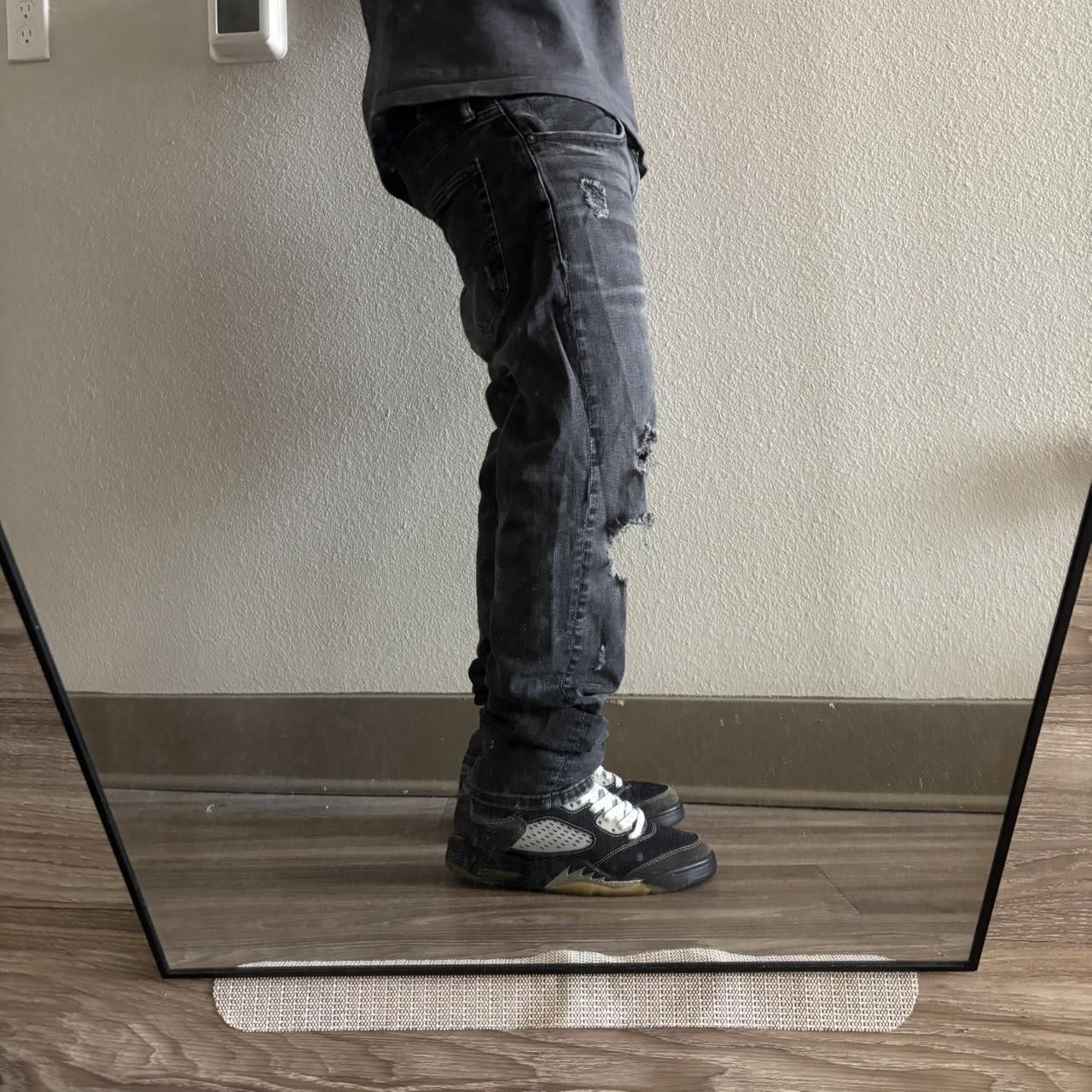 Japanese Brand Crazy Vintage Y2K/2000s Grunge Black Distressed Skinny Denim Jeans! 34x30 Size US 34 / EU 50 - 2 Thumbnail