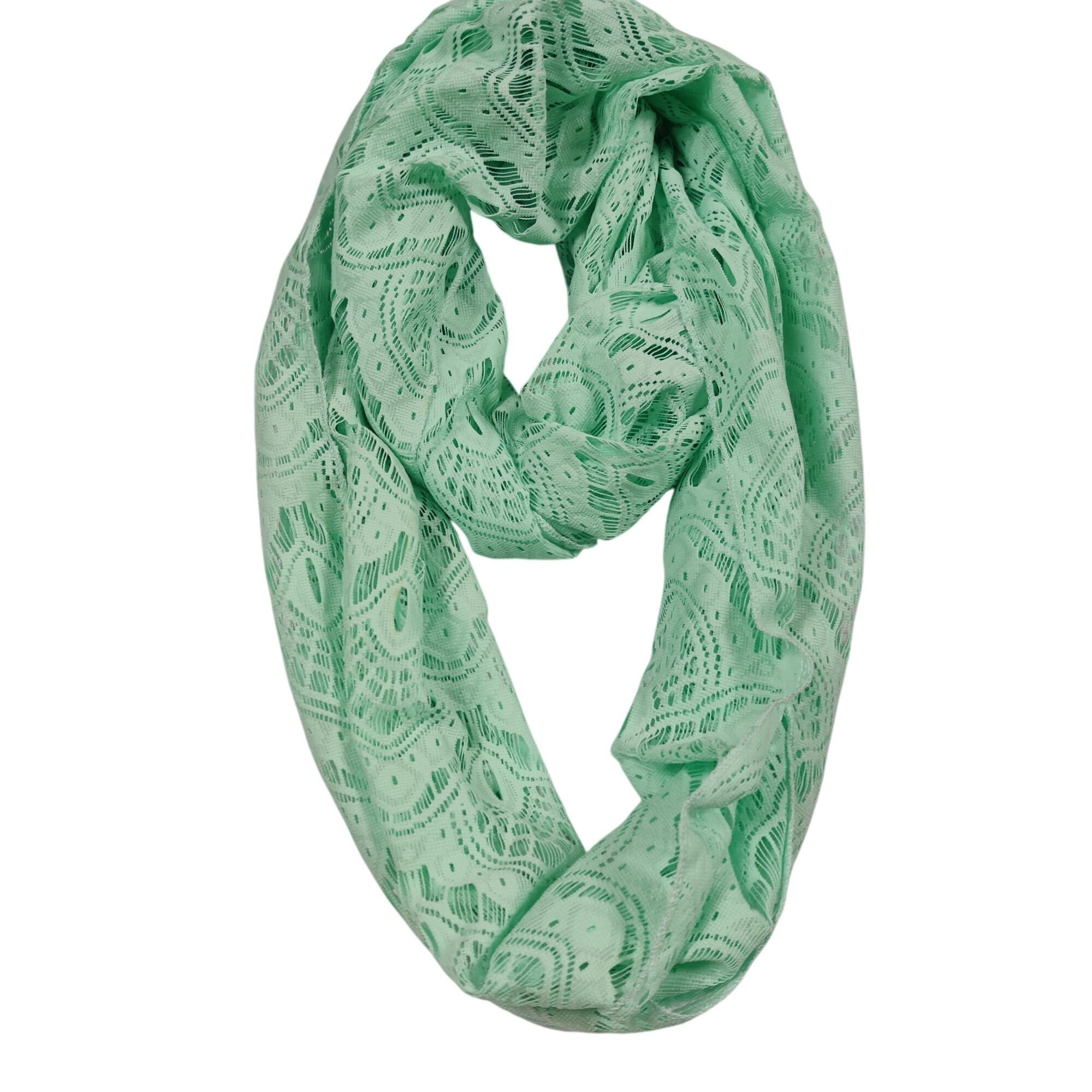 Other Mint Green Lace Infinity Scarf Lightweight Loop Circle Scarf Size ONE SIZE - 3 Thumbnail