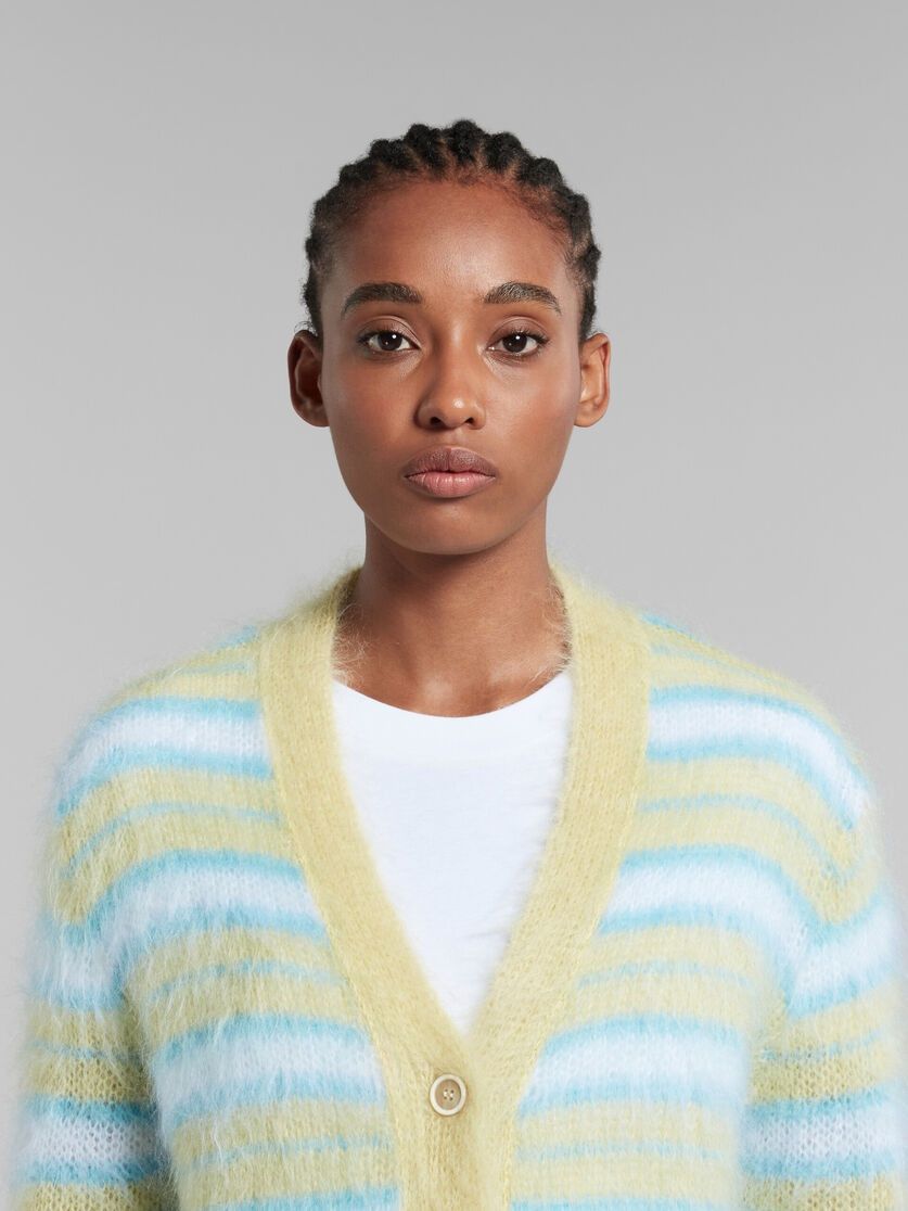 Marni o1w1db10125 Mohair Cardigan in Yellow/Blue Size M / US 6-8 / IT 42-44 - 5 Thumbnail