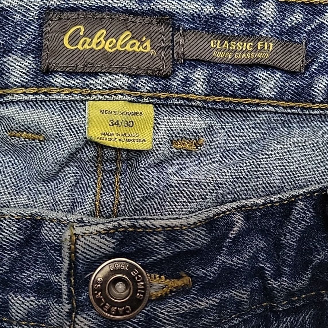 Vintage VINTAGE Cabela's Jeans Mens 34x30 Blue Denim Straight Leg 100% Cotton Size US 34 / EU 50 - 4 Thumbnail