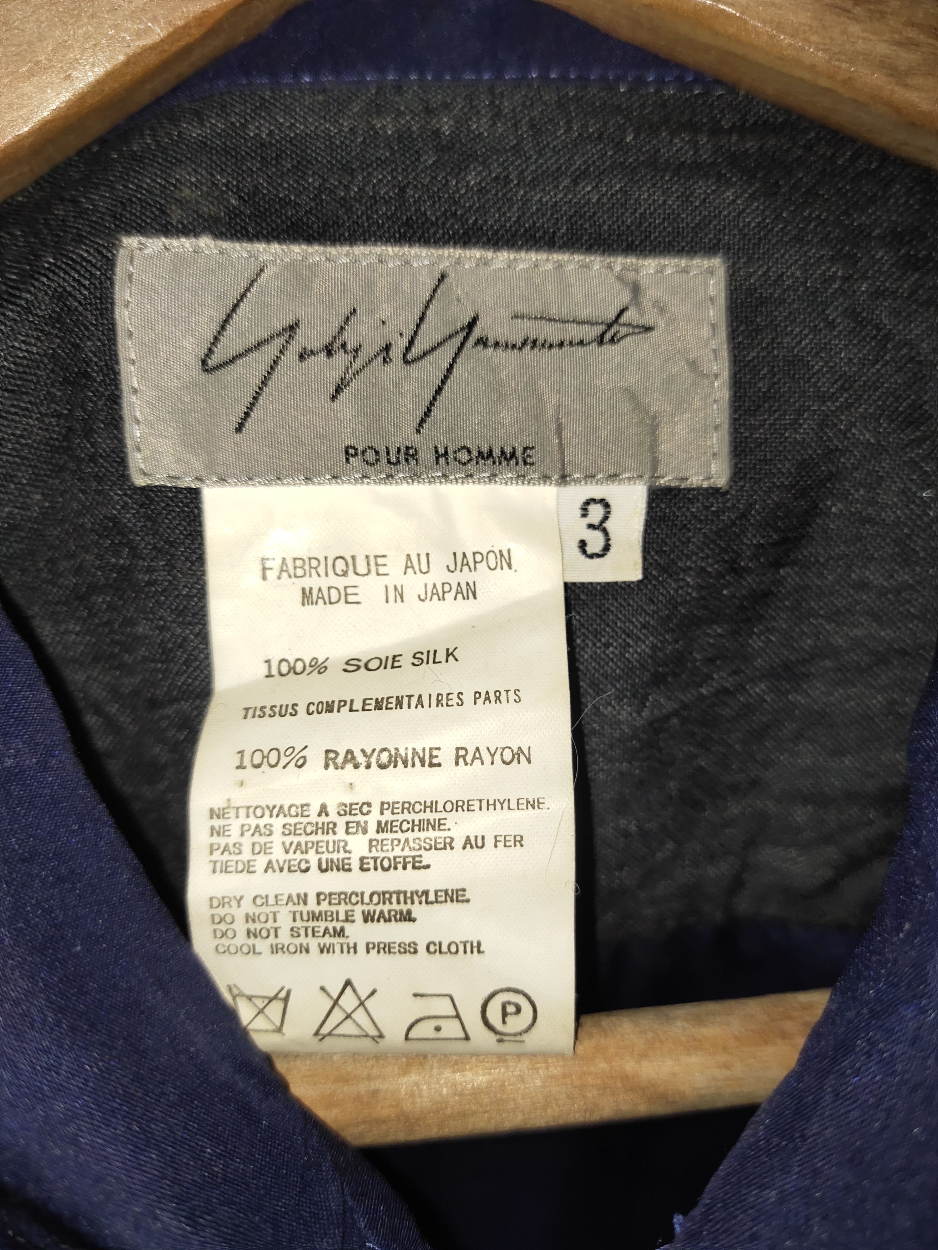 Vintage × Yohji Yamamoto Rare Yohji Yamamoto Pour Homme 100% Rayon Shirt Button Up Size US L / EU 52-54 / 3 - 3 Thumbnail