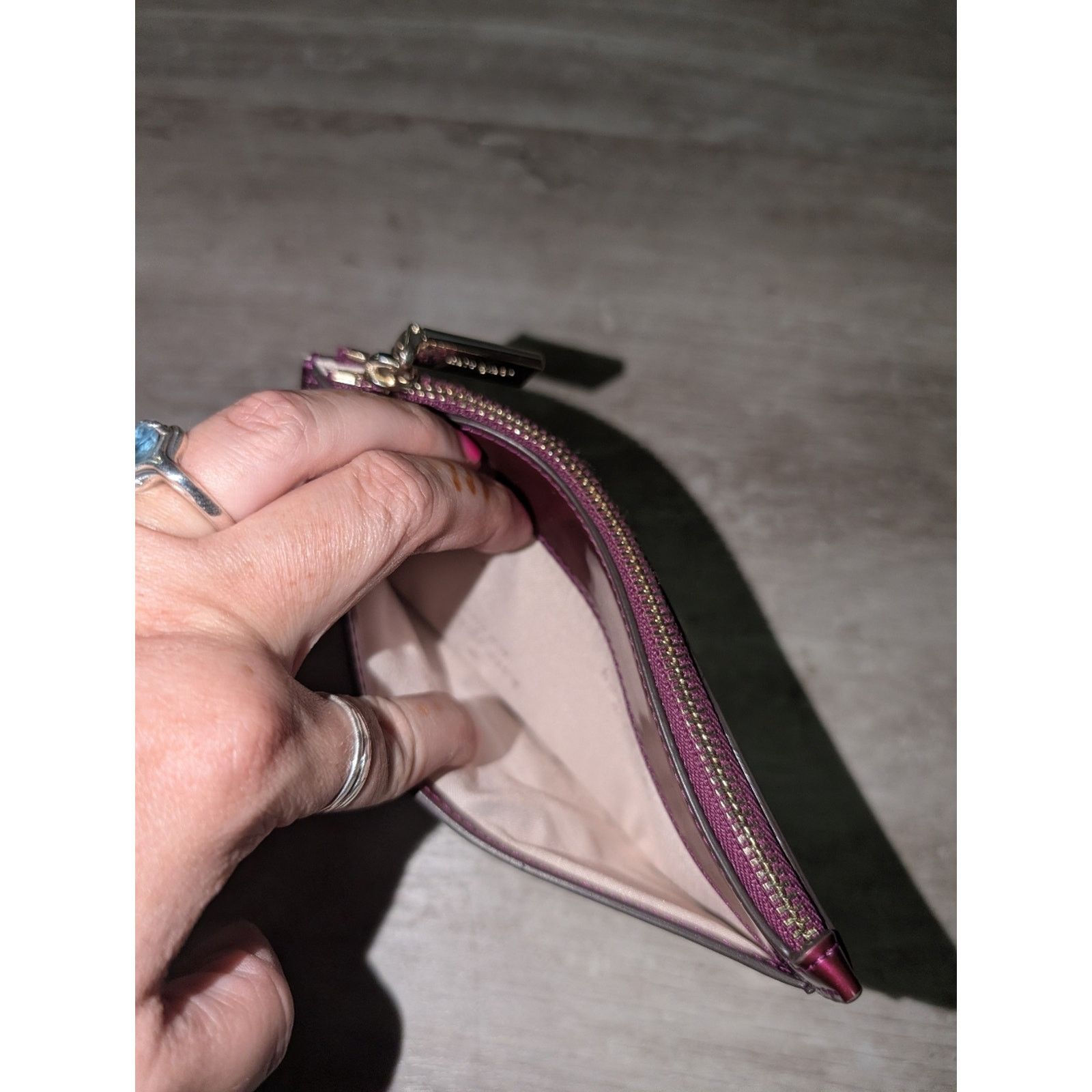 Kate Spade kate spade Metallic Fuchsia Patent Zip Wallet Size ONE SIZE - 3 Thumbnail