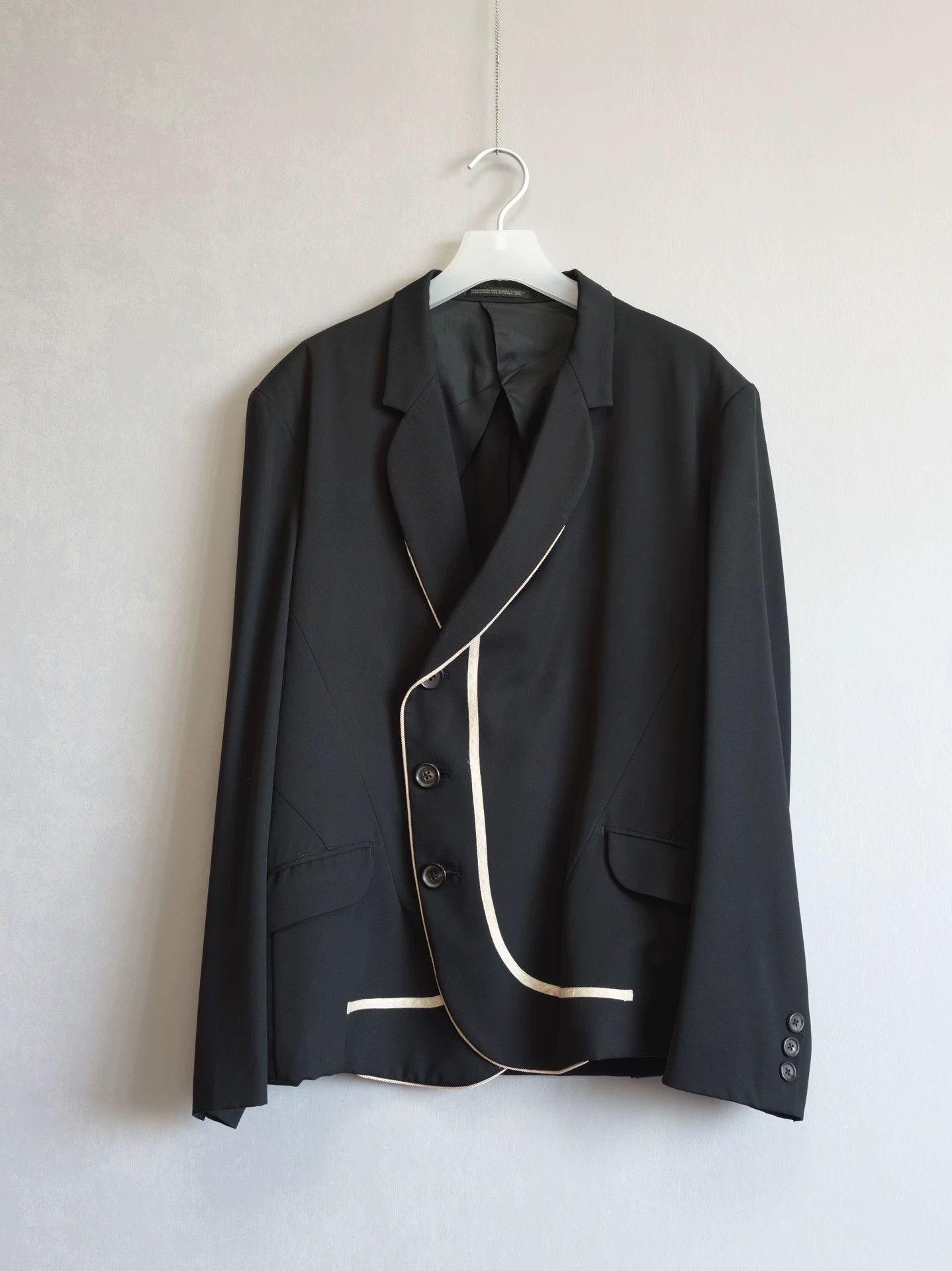 Yohji Yamamoto Yohji Yamamoto 97SS J93 White Trim Wool Jacket M Size US M / EU 48-50 / 2 - 1 Thumbnail