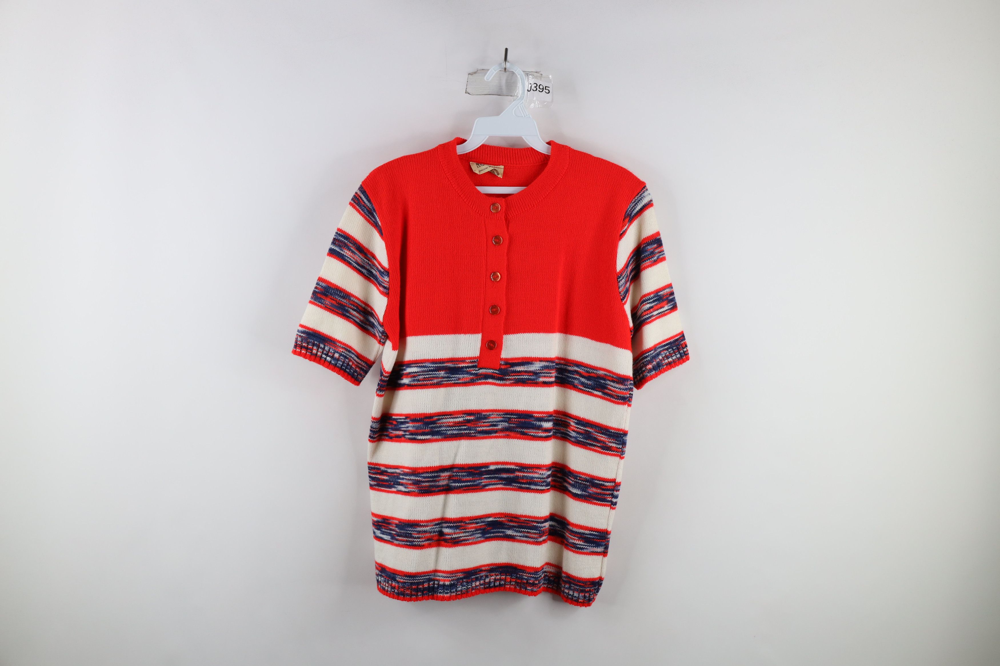 Vintage Vintage 60s 70s Streetwear Short Sleeve Henley Sweater USA Size M / US 6-8 / IT 42-44 - 1 Thumbnail
