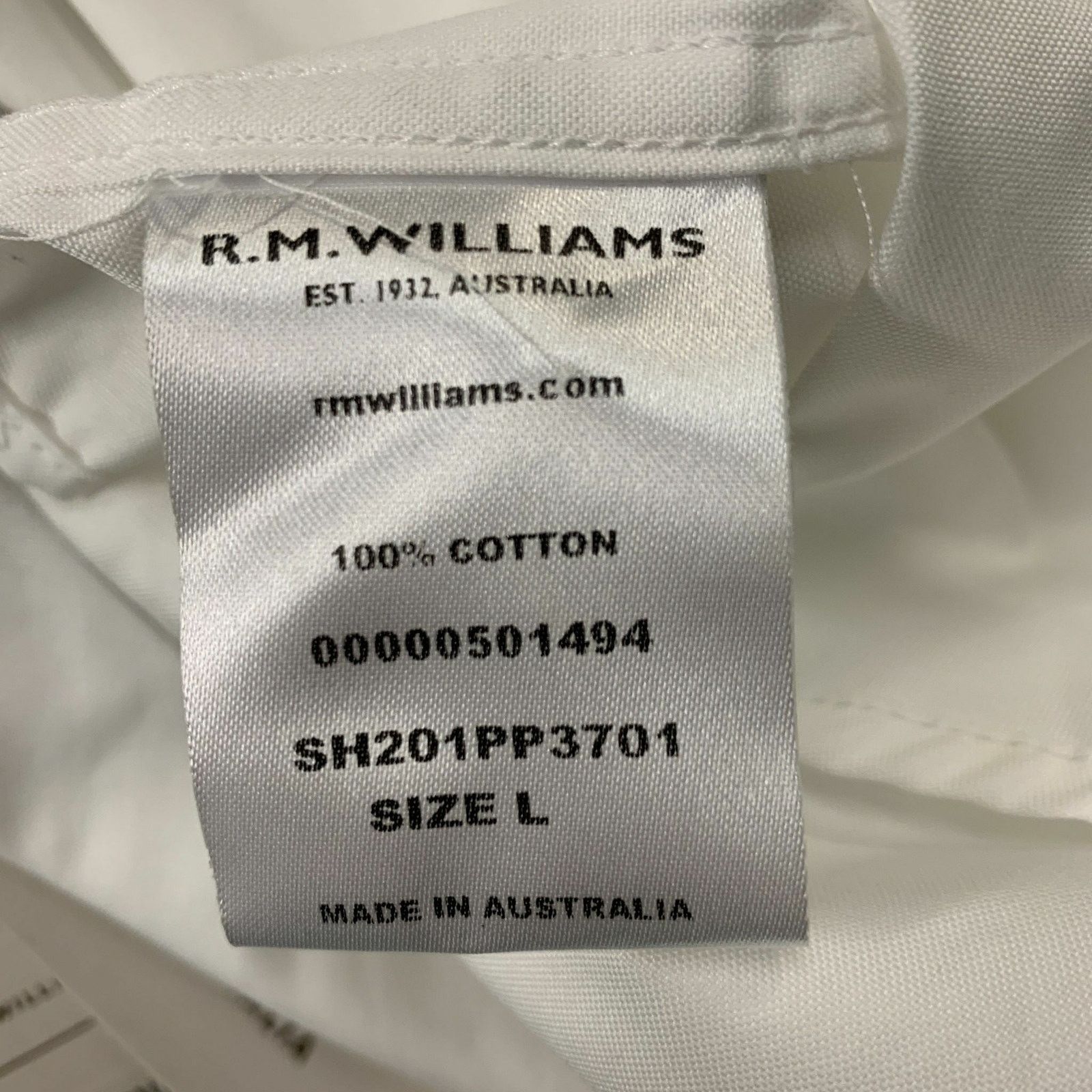 R.M. Williams R.M. WILLIAMS White Cotton Button Down Long Sleeve Shirt Size US L / EU 52-54 / 3 - 4 Thumbnail