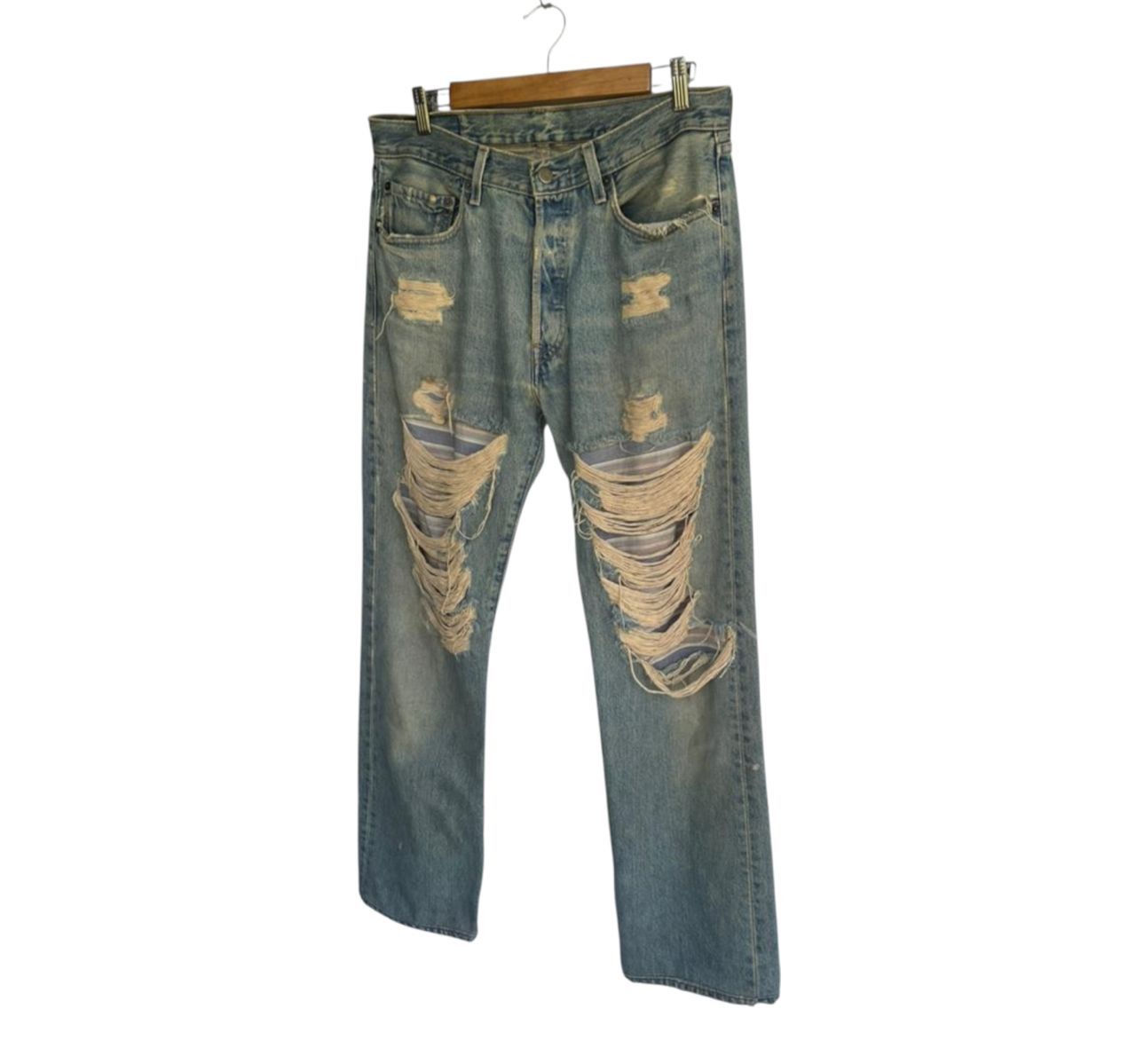 Seditionaries Vintage Heavy Ripped Grunge Jeans Size US 33 - 2 Thumbnail