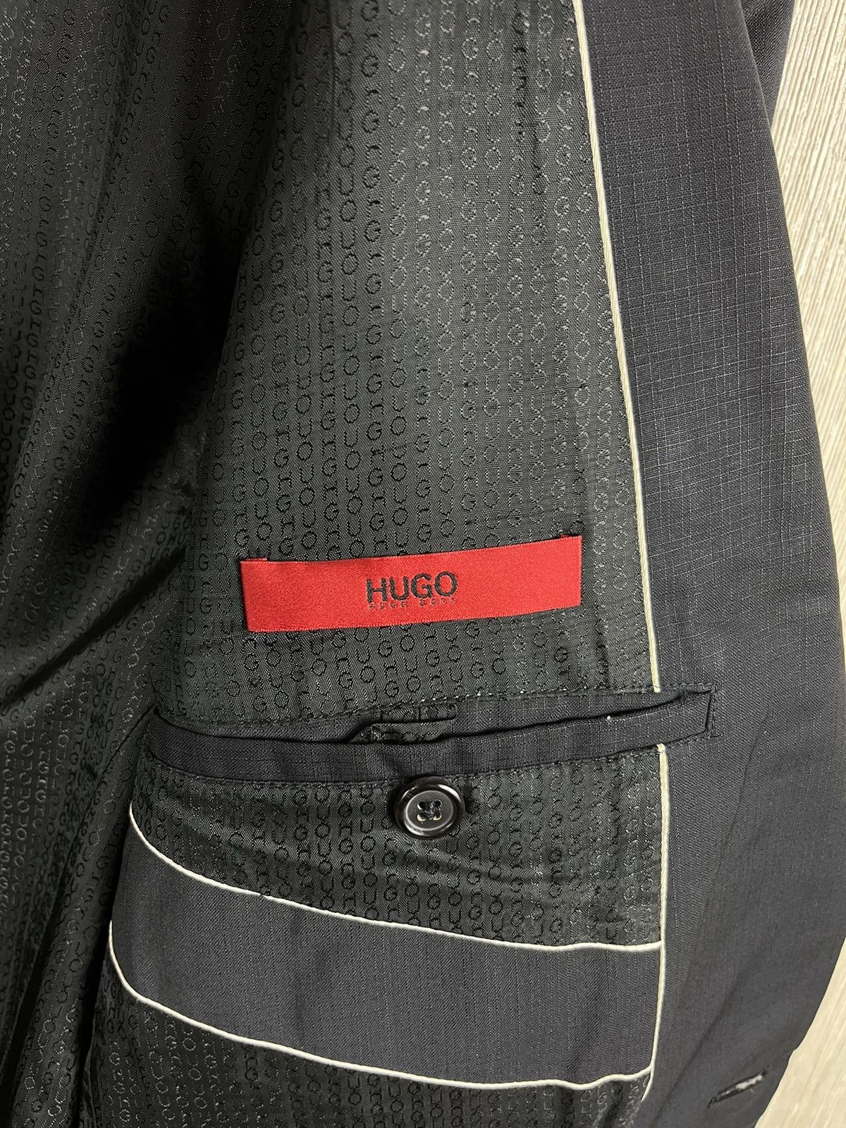 Designer × Hugo Boss Hugo Boss Amaro/Heise casual blazer jacket classic Size 38R - 17 Thumbnail