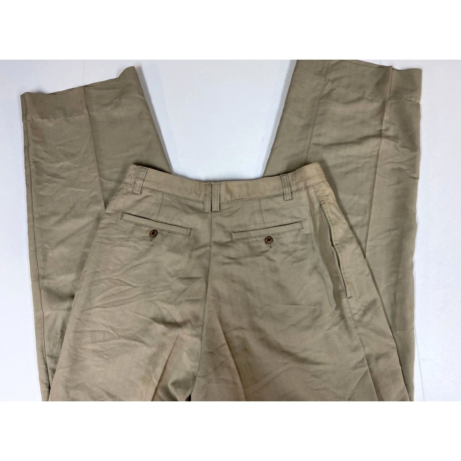 Vintage Hawaiian Tropic Mens Pants Straight Chino 36x34 Beige Tropical Breathable Cotton Flat Front Vintage No Size US 36 / EU 52 - 4 Thumbnail
