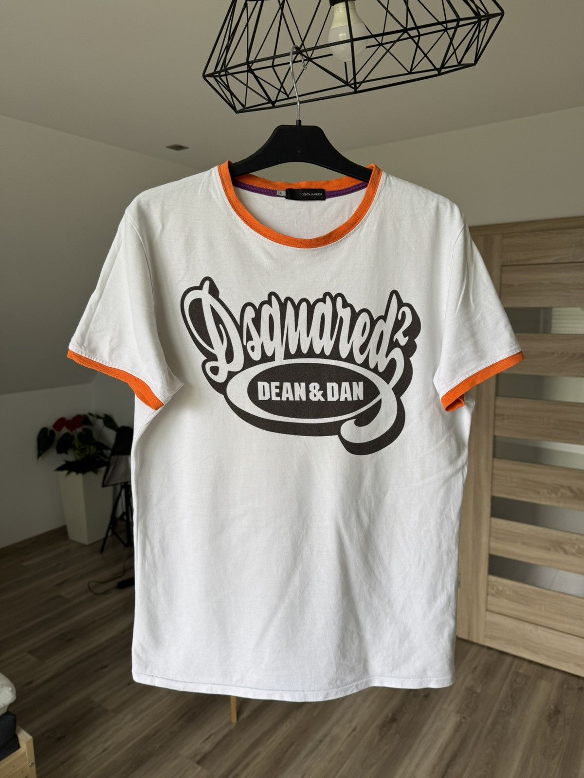 Dsquared2 × Japanese Brand Dsquared2 Logo Y2K Ringer T-shirt 00s Dean&Dan White XL Size US XL / EU 56 / 4 - 6 Thumbnail