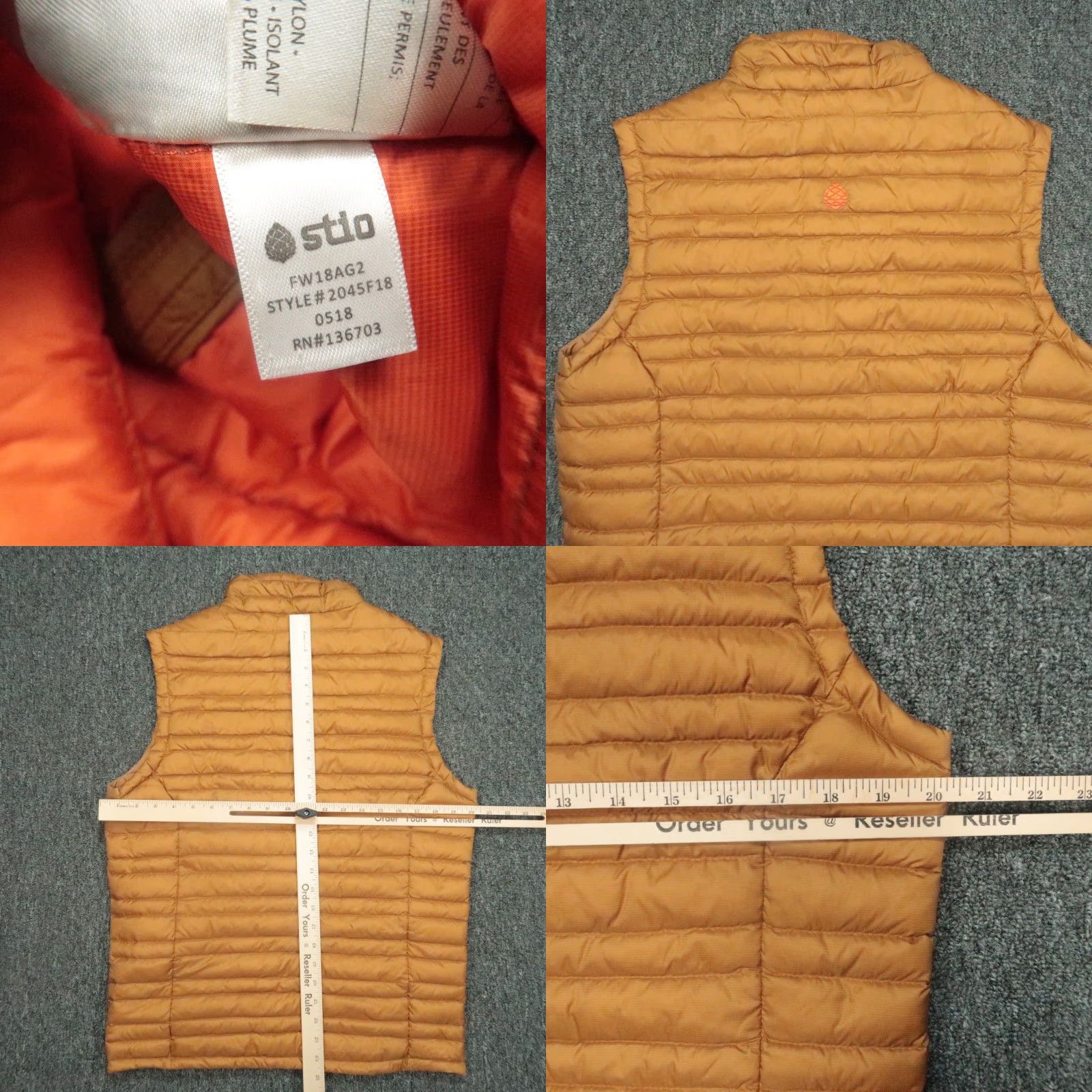 Vintage VINTAGE Stio Vest Mens Small Brown Down Puffer Zip Full Pocket Pertex Nylon Softshell Mid-Length Size US M / EU 48-50 / 2 - 8 Thumbnail