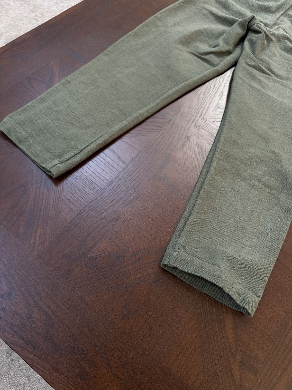 18 East JIAN SINGLE PLEAT PANT - RIFLE GREEN HANDSPUN COTTON CANVAS Size US 28 / EU 44 - 7 Thumbnail