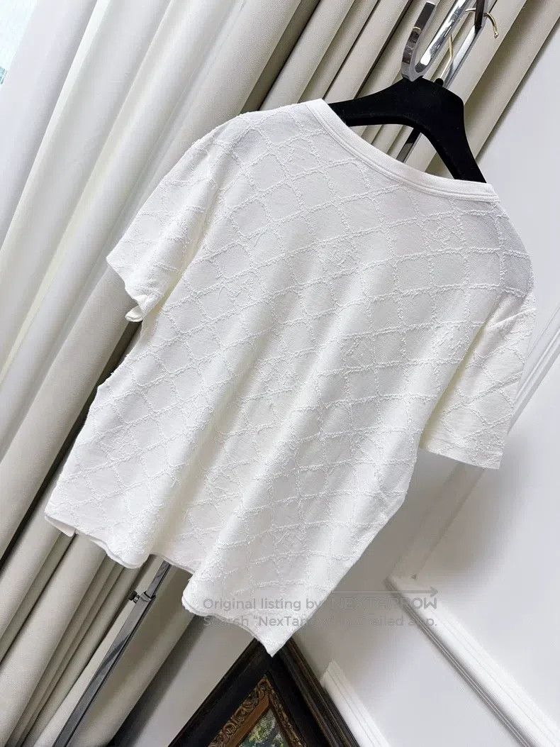 Chanel Chanel White diamond check short-sleeved T-shirt Size XS / US 0-2 / IT 36-38 - 2 Thumbnail
