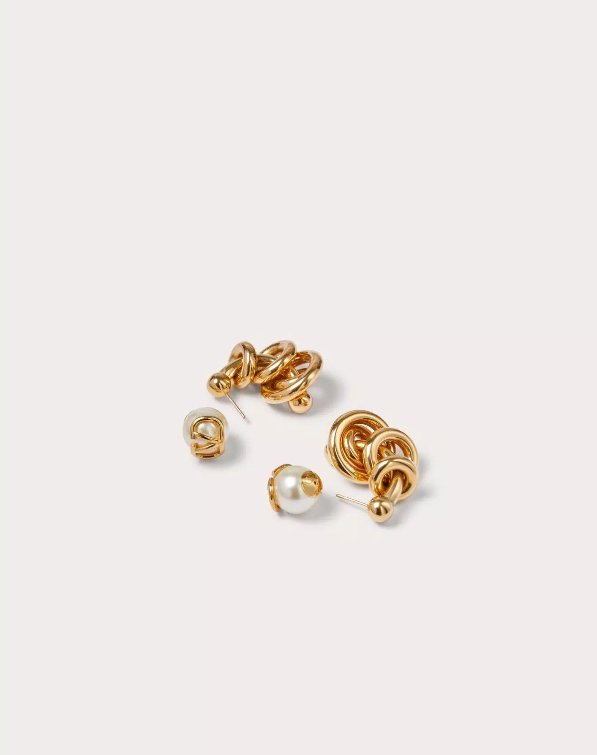 Valentino oc11z0725 Size:OS/Metal And Glass Bead Earrings in Golden Size ONE SIZE - 4 Thumbnail