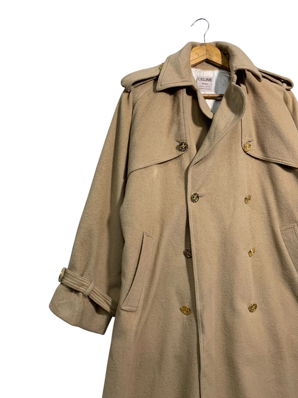 Celine 🔥VTG CELINE WOOL TRENCH COATS DOUBLE BREAST Size L / US 10 / IT 46 - 2 Thumbnail