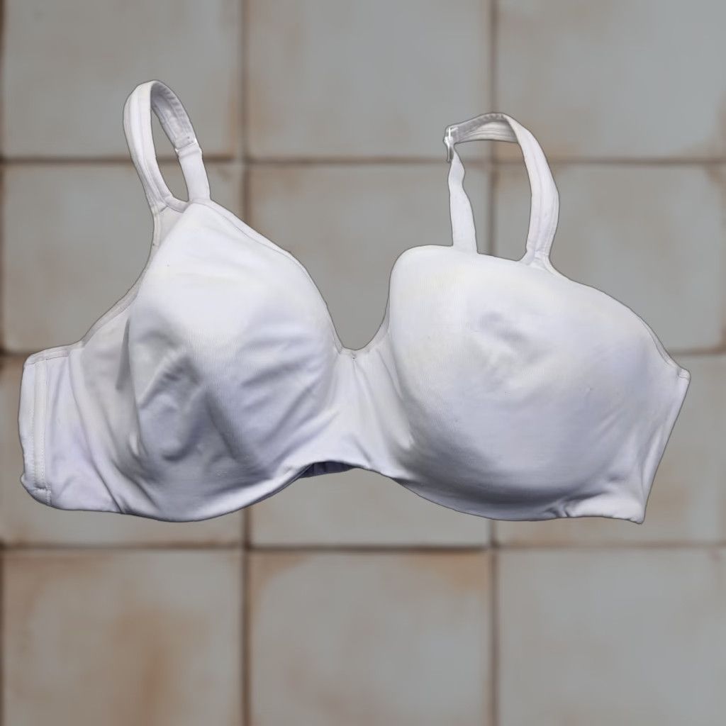 Vintage VINTAGE Cacique Bra Shirt 46DD White Adjustable Lightly Lined ...