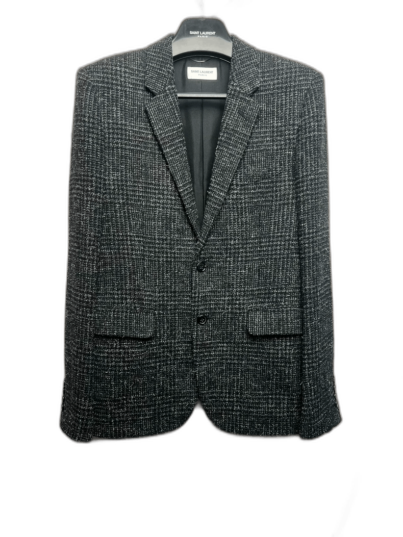Saint Laurent Black and Gray Wool Blazer-2507