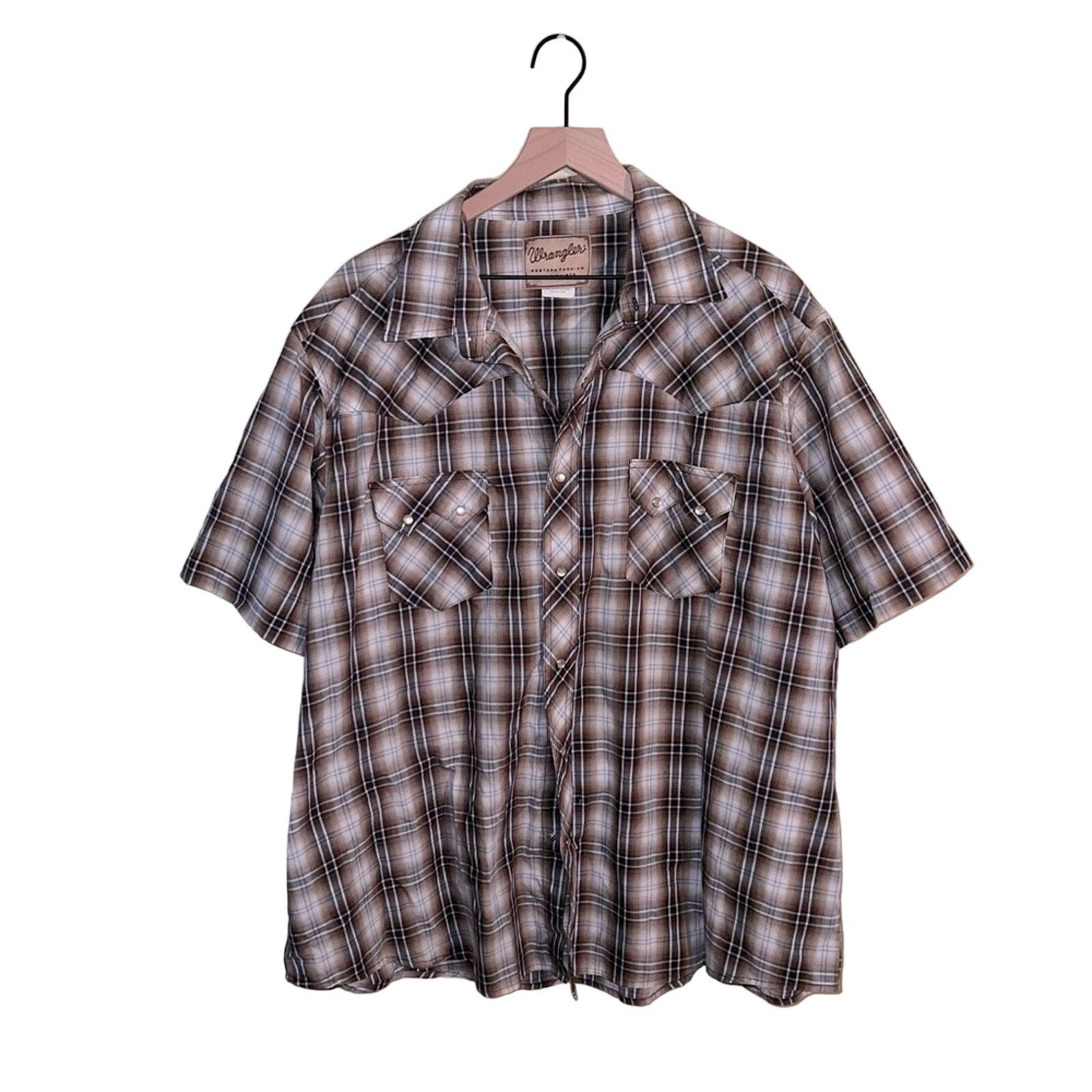 Wrangler VNTG WRANGLER short sleeve Pearl snap button down shirt 2X Size US XXL / EU 58 / 5 - 1 Thumbnail