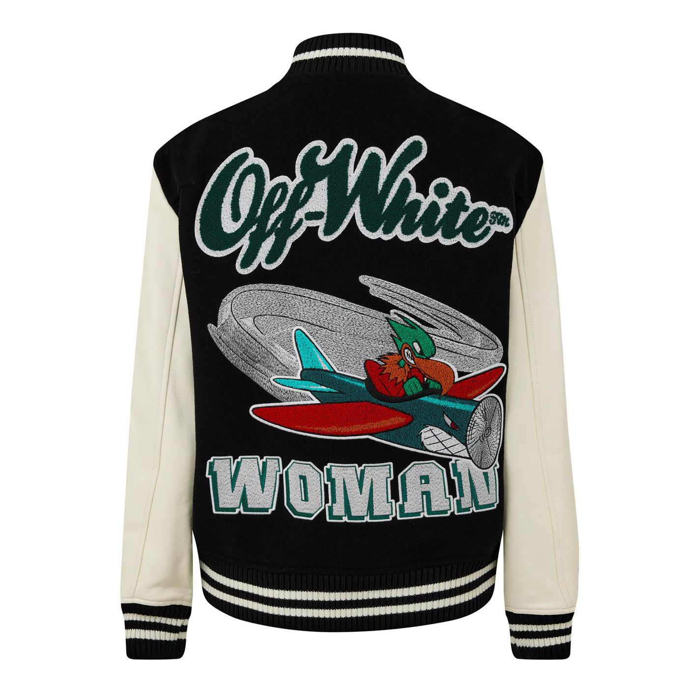 Off-White o1g2r1mq0125 Embroidered Varsity Bomber Jacket in Multicolor Size M / US 6-8 / IT 42-44 - 2 Thumbnail