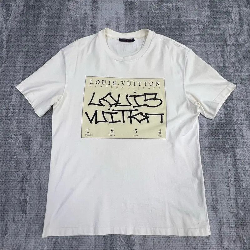 Louis Vuitton Louis Vuitton White Cotton XXL Men's T-Shirt 0089 Size US XXL / EU 58 / 5 - 1 Thumbnail